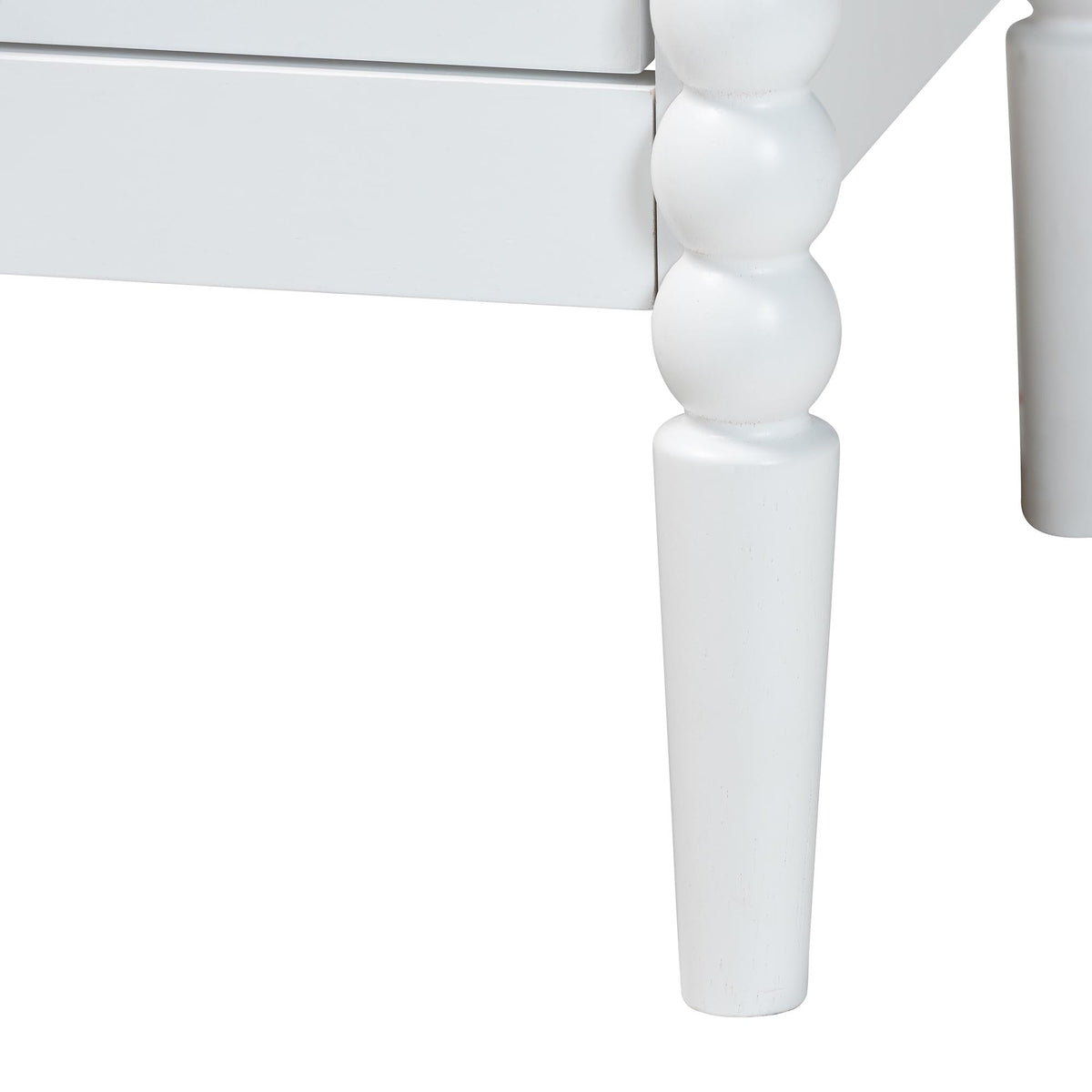 Lucera Mid-Century White 2-Drawer Bobbin Nightstand