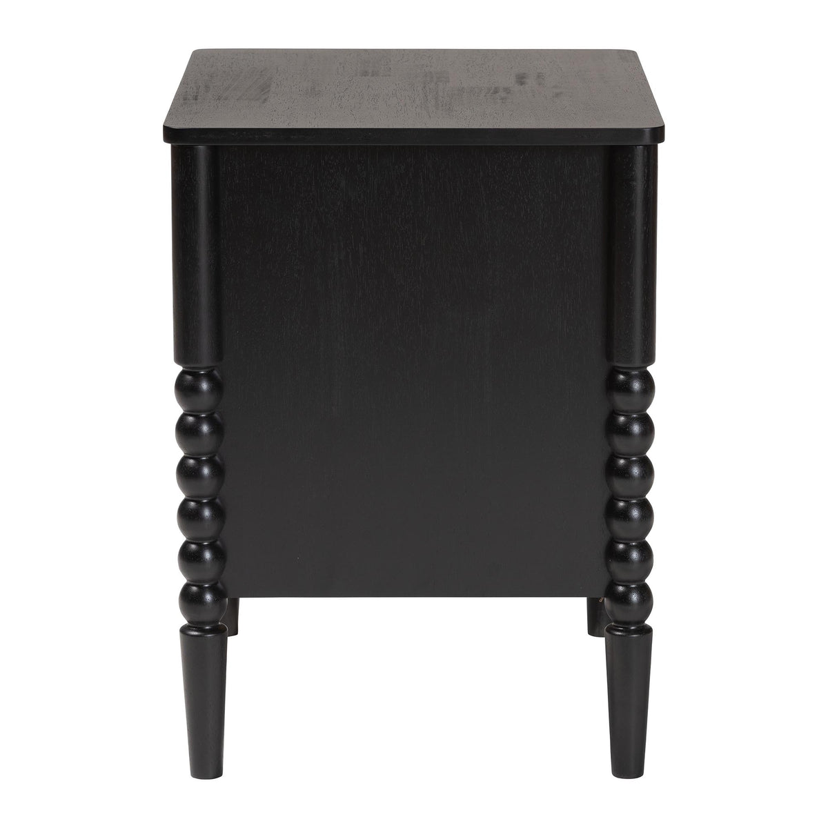 Lucera Mid-Century Black 2-Drawer Bobbin Nightstand