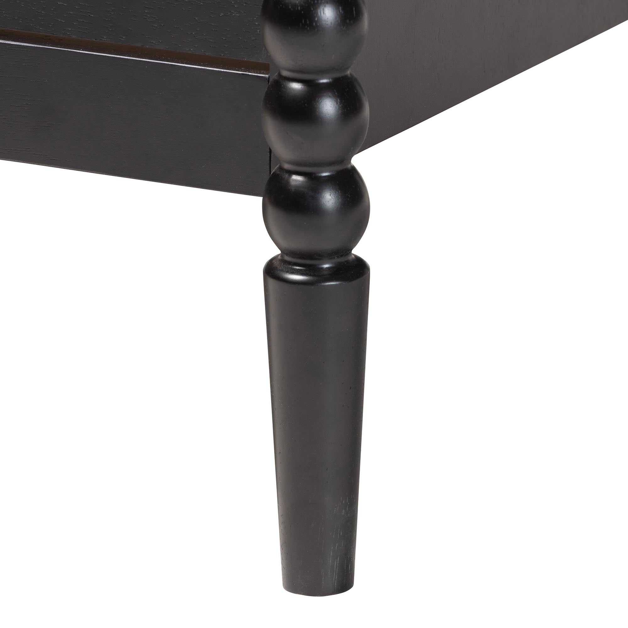 Lucera Mid-Century Black Bobbin Wood 6-Drawer Dresser