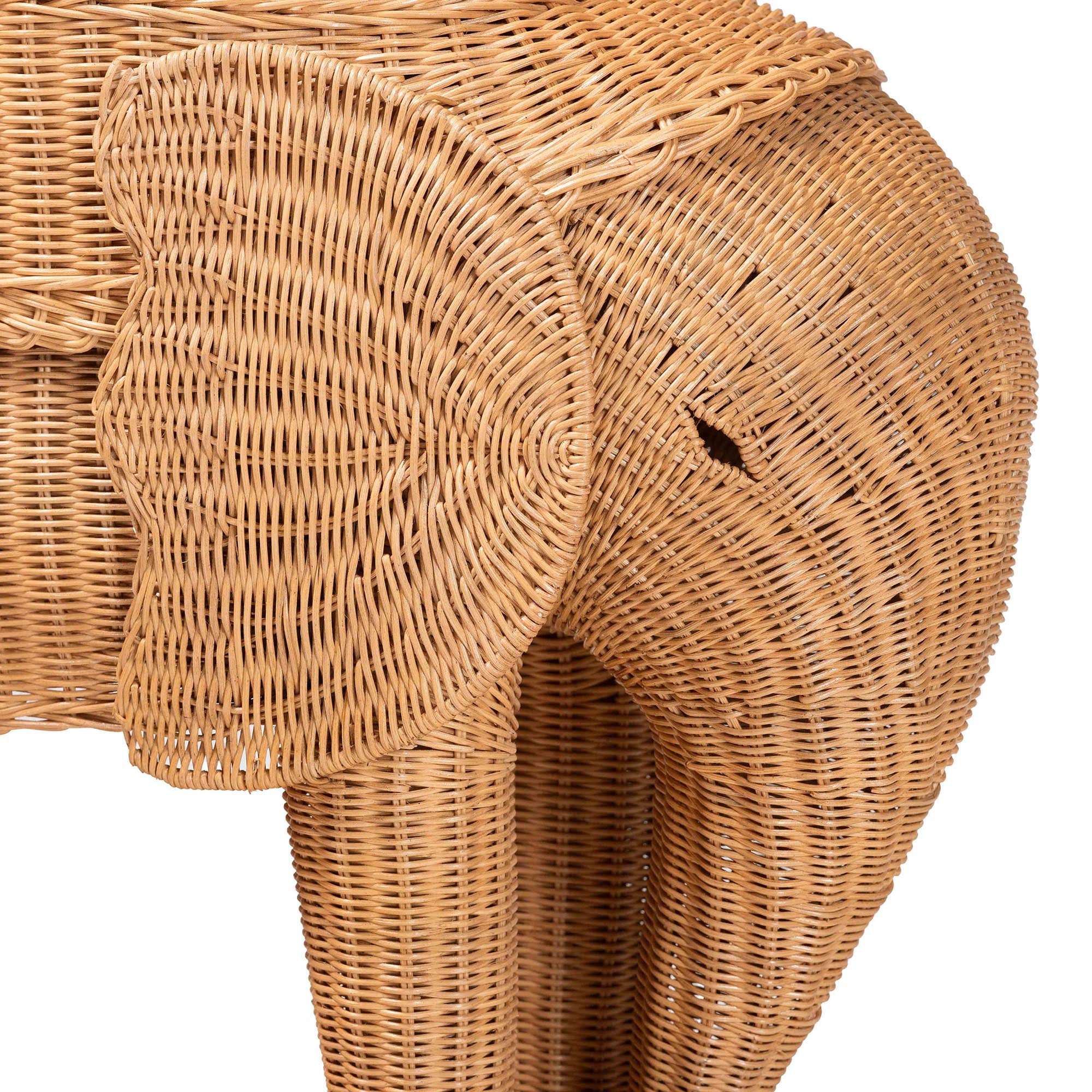 Elissa Bohemian Light Honey Rattan Elephant End Table