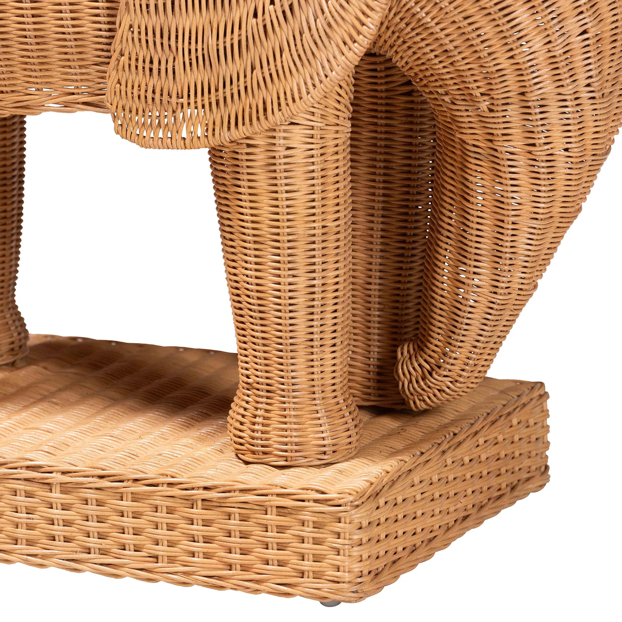 Elissa Bohemian Light Honey Rattan Elephant End Table