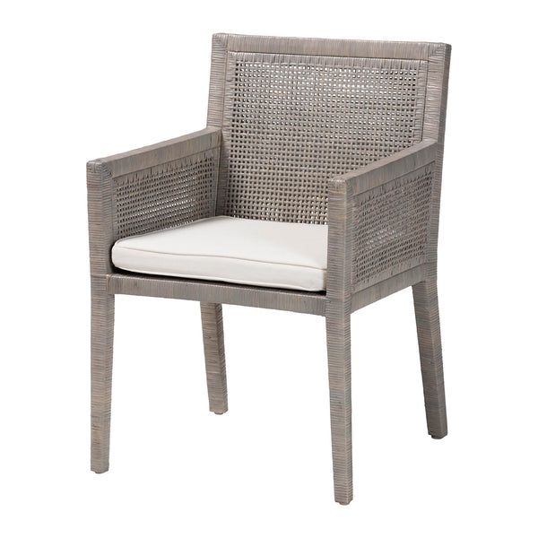 Karis Grey Rattan Dining Armchair