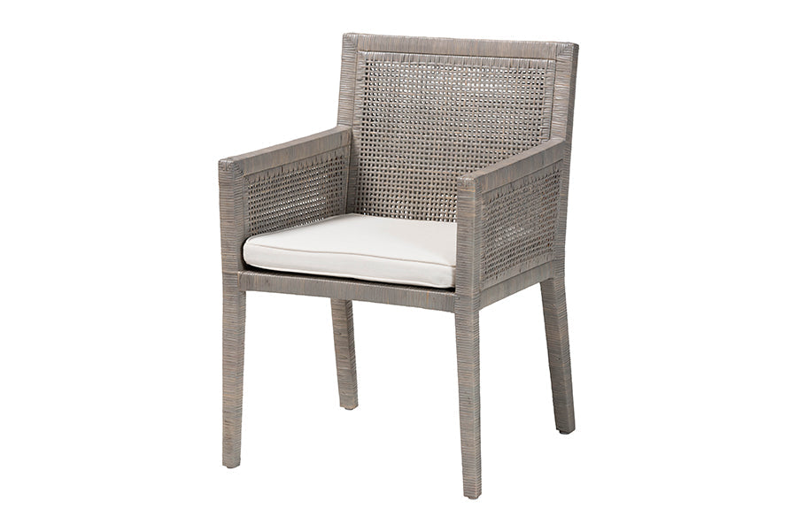 Karis Grey Rattan Dining Armchair