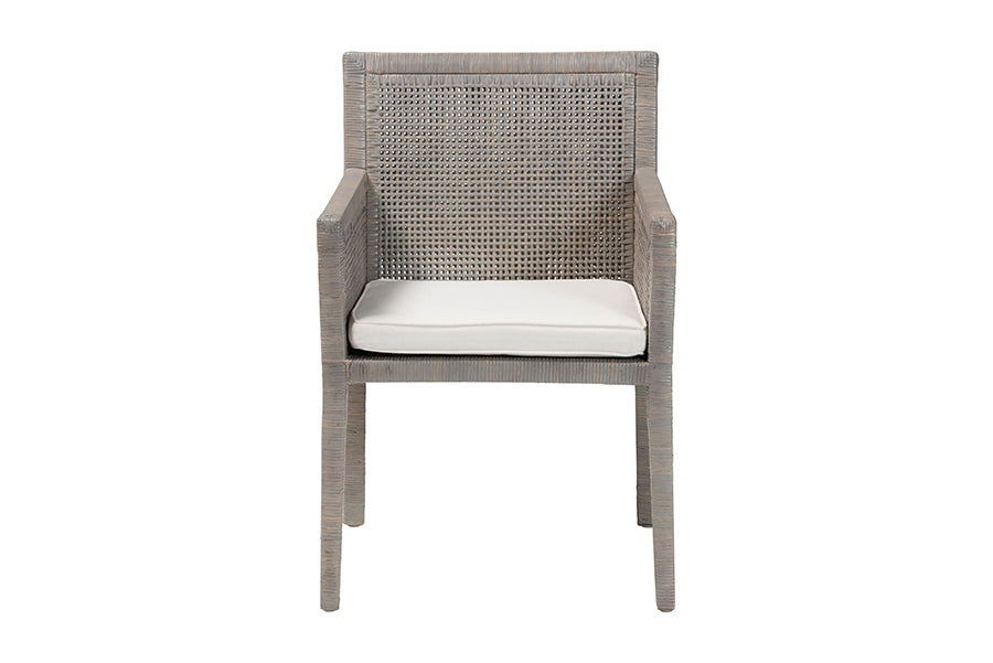 Karis Grey Rattan Dining Armchair