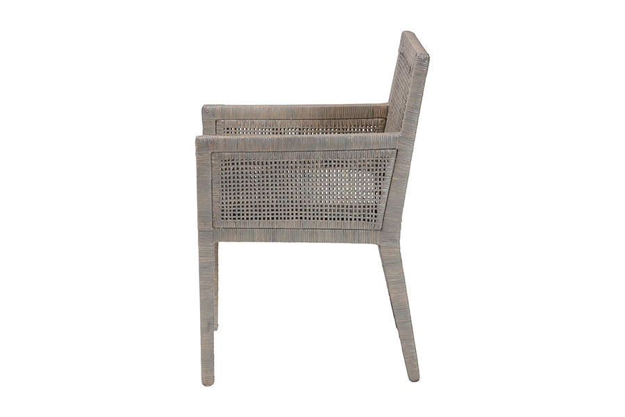 Karis Grey Rattan Dining Armchair