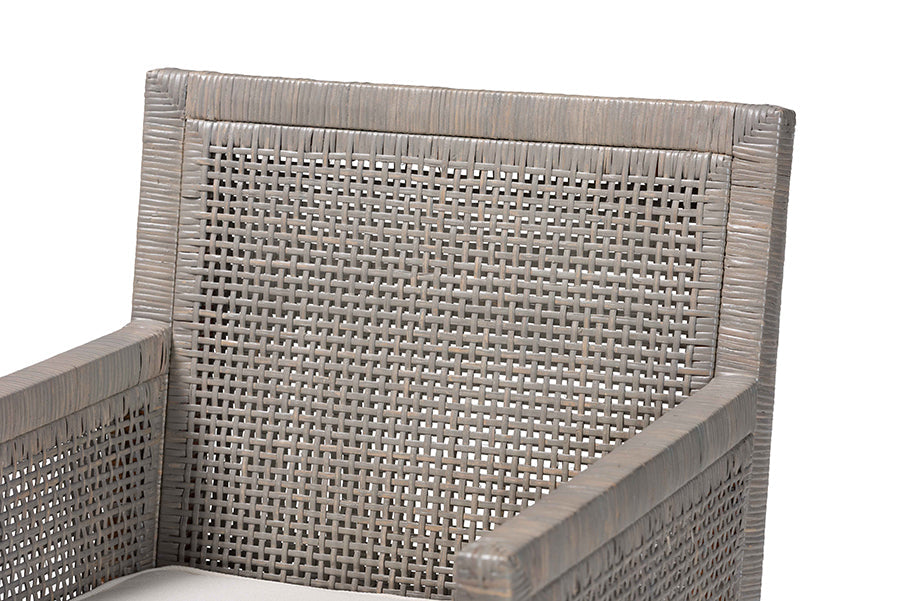Karis Grey Rattan Dining Armchair