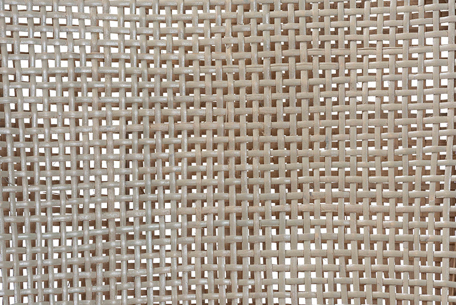 Bella Rattan Dining Chair with Cushion - Handwoven Wicker Accent Side Chair with High Backrest, Coastal Boho Seating for Kitchen or Dining Area, French Grey