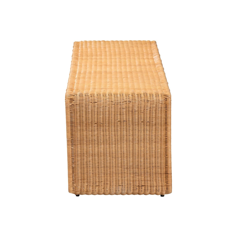 Nevada Bohemian Light Honey Rattan Accent Bench