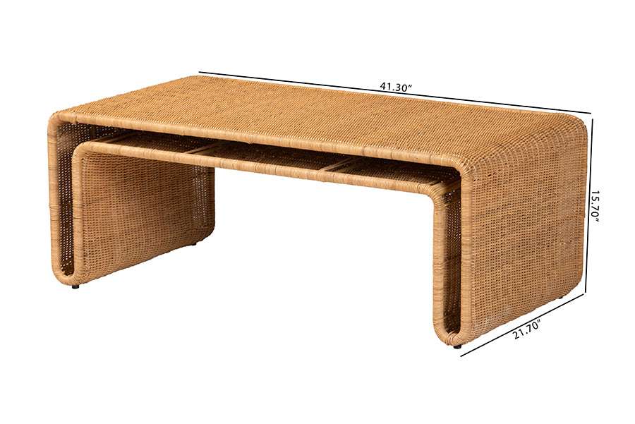 Nevada Bohemian Light Honey Rattan Coffee Table