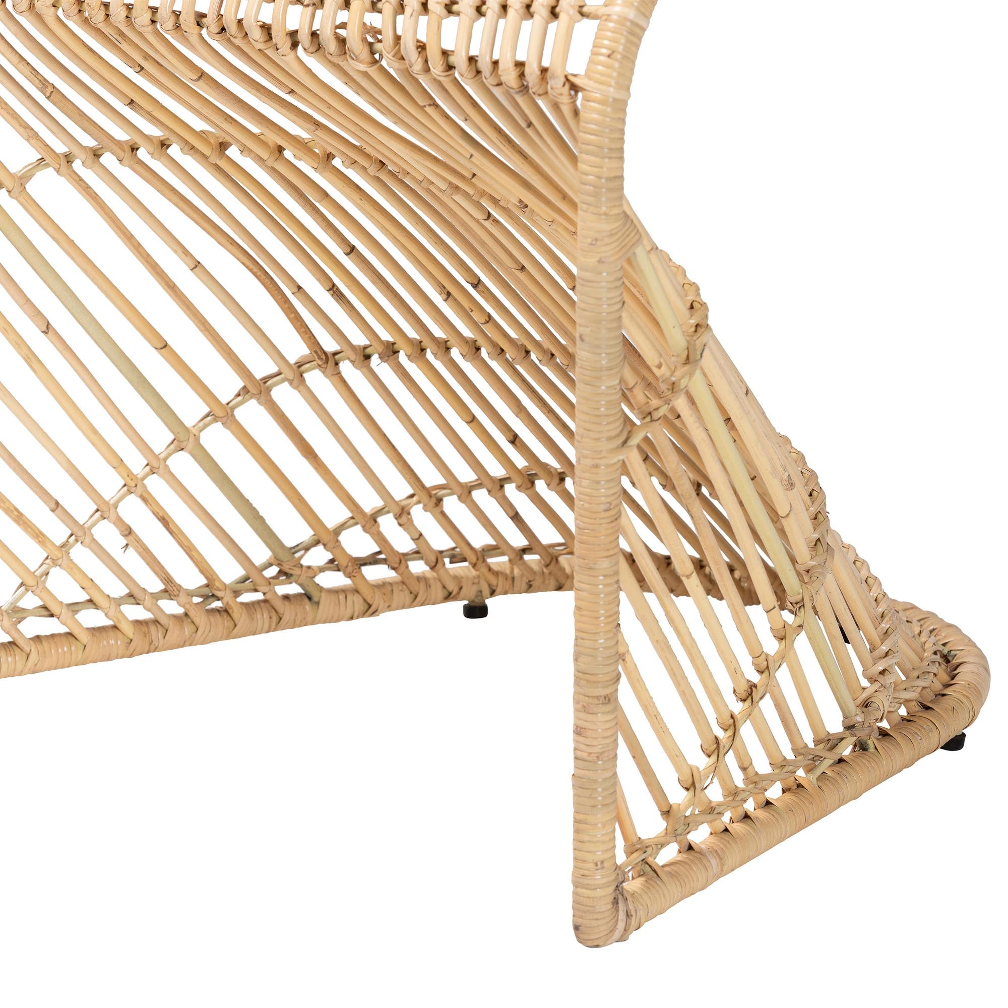 bali & pari Rosalba Bohemian Light Honey Rattan S-Curve Dining Chair