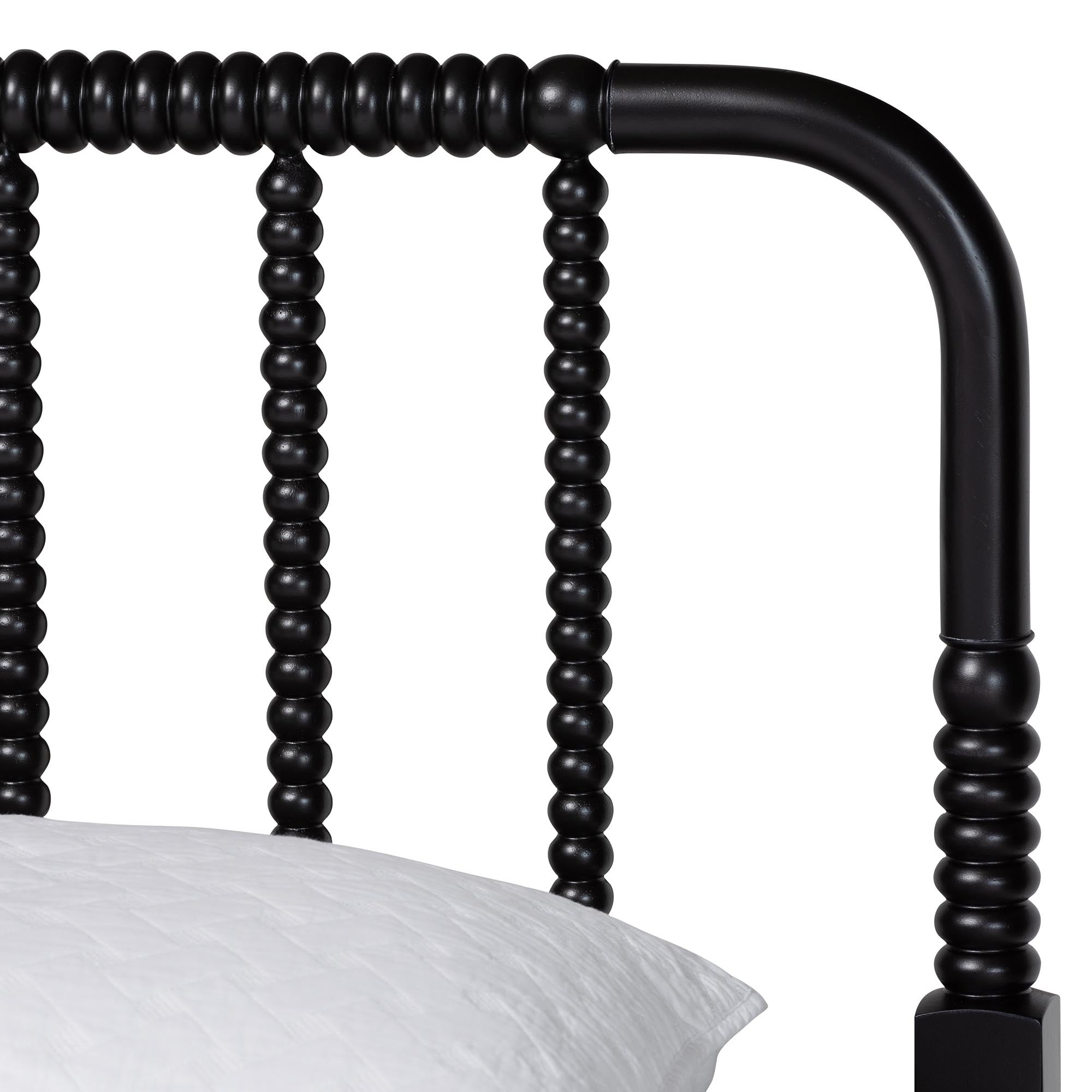 Braith Farmhouse Black Spindle Wood King Size Platform Bed