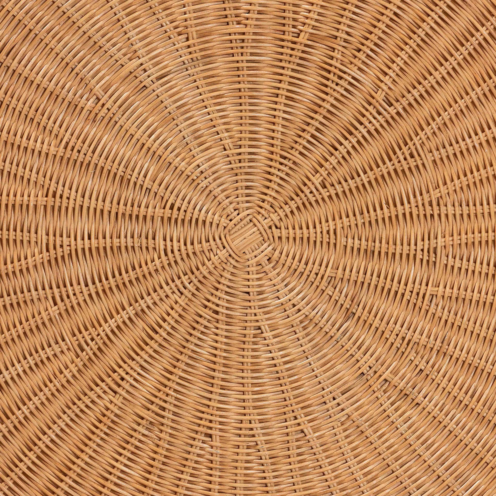 Abel Natural Rattan Coffee Table with Splayed Legs - Handcrafted Boho Accent Table, Light Honey