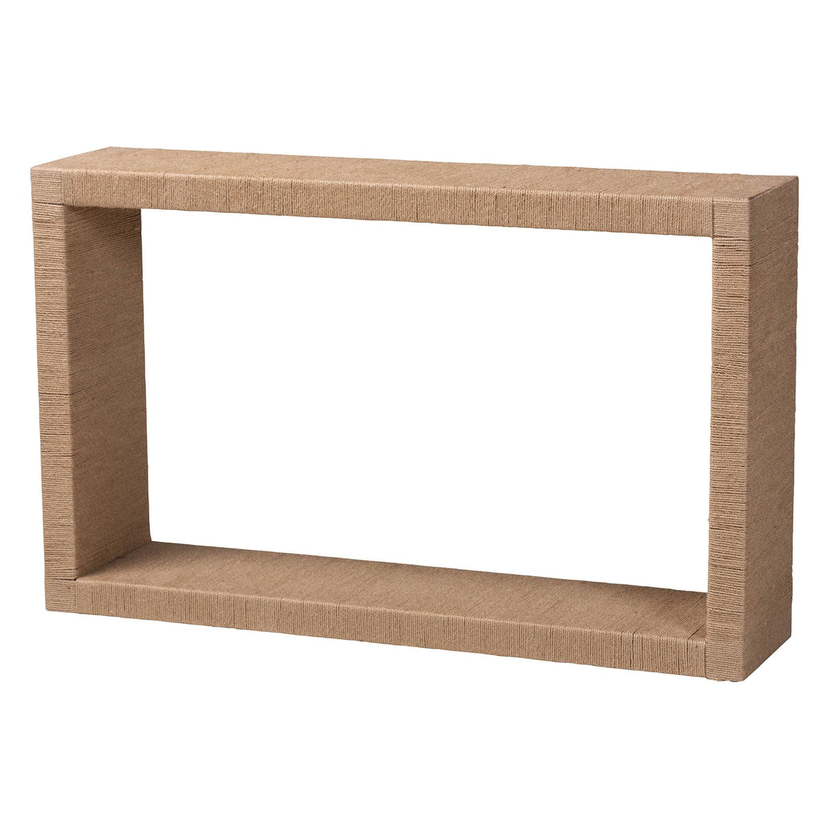Rajiya Handwoven Jute Console Table - Rectangular Open-Frame Entryway Table with Natural Texture, Minimalist Coastal Boho Accent for Living Room or Hallway Décor