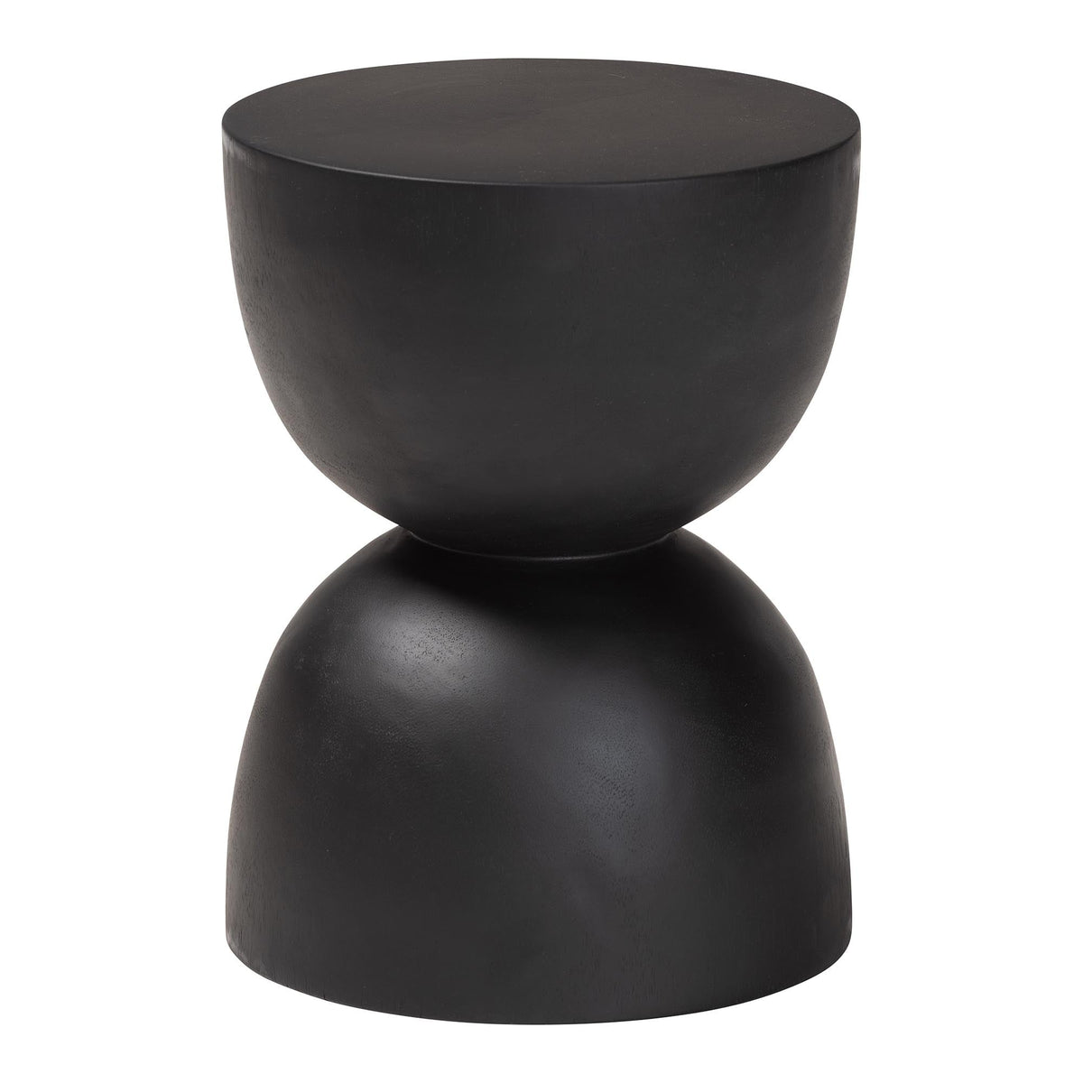 Nomiki Solid Suar Wood Side Table - Hand-Carved Sculptural End Table with Hourglass Design, Modern Boho Style for Living Room or Bedroom