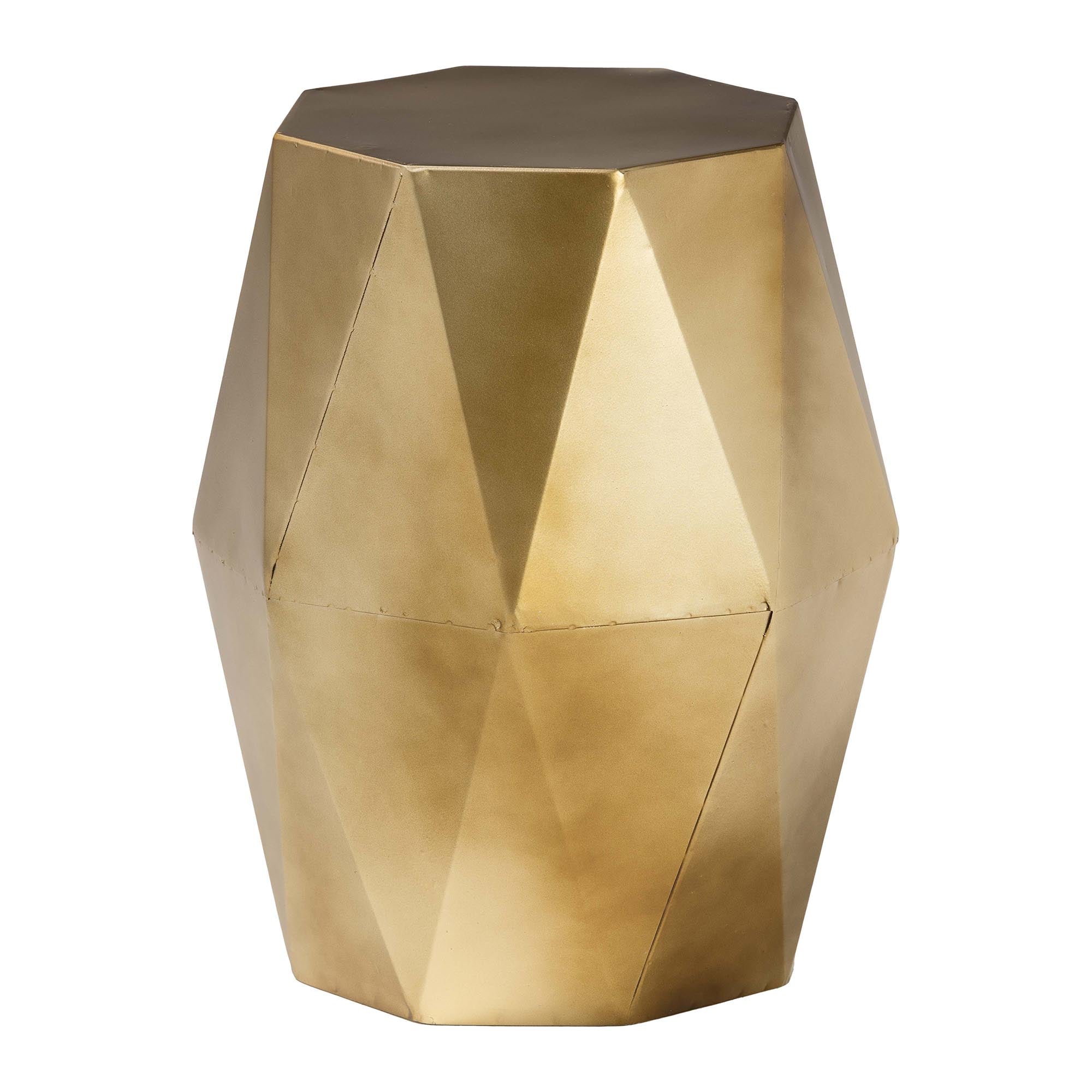 Baxton Studio Salman Geometric Bronze Metal Accent Table - Faceted Modern Side Table for Indoor or Semi-Outdoor Use