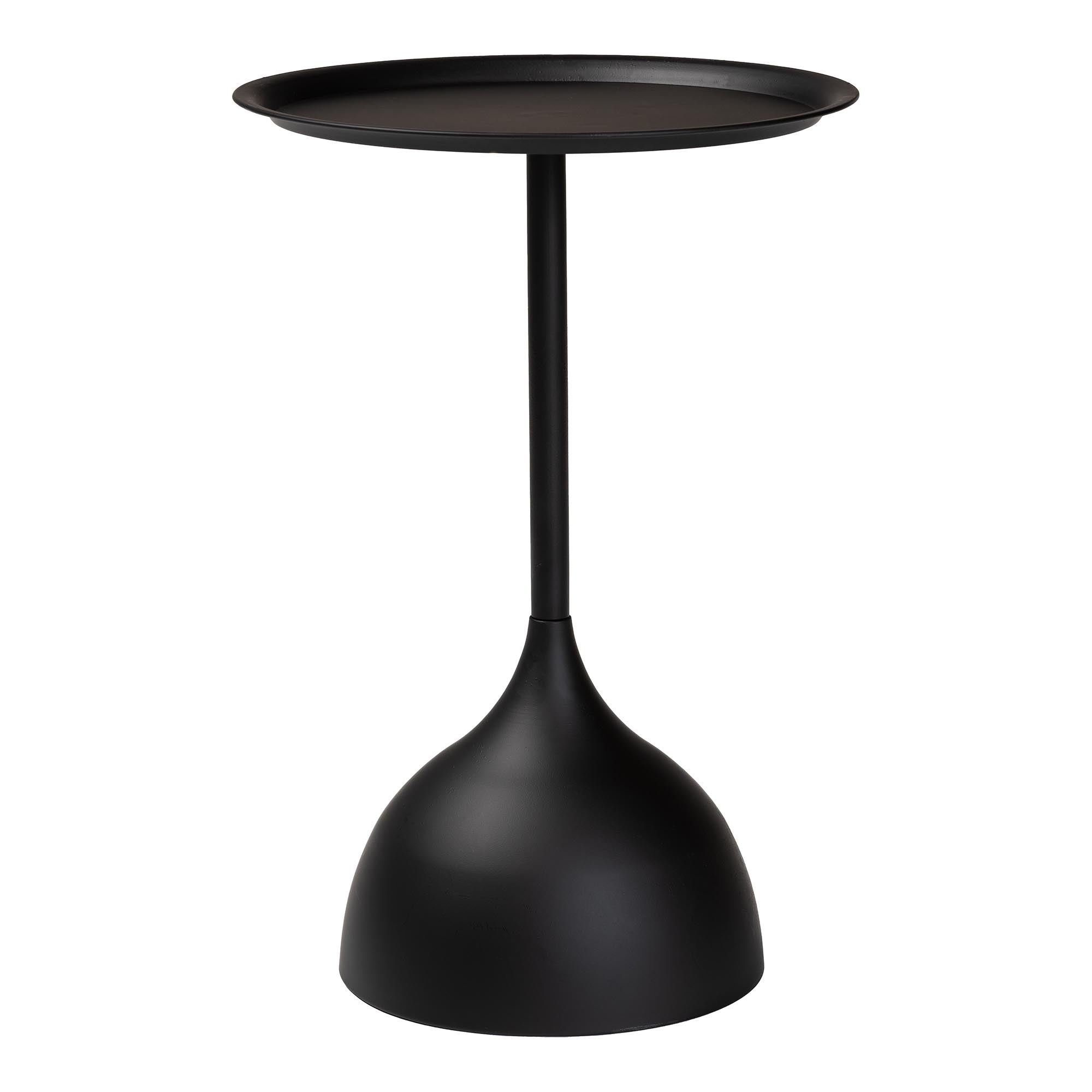 Baxton Studio Webb Black Metal Pedestal Side Table - Modern Accent Table with Round Tray Top for Indoor or Semi-Outdoor Use