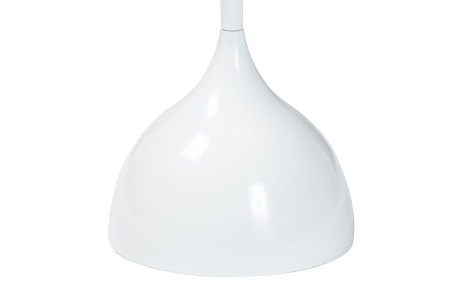 Webb White Metal Pedestal Side Table - Modern Accent Table with Round Tray Top for Indoor or Semi-Outdoor Use