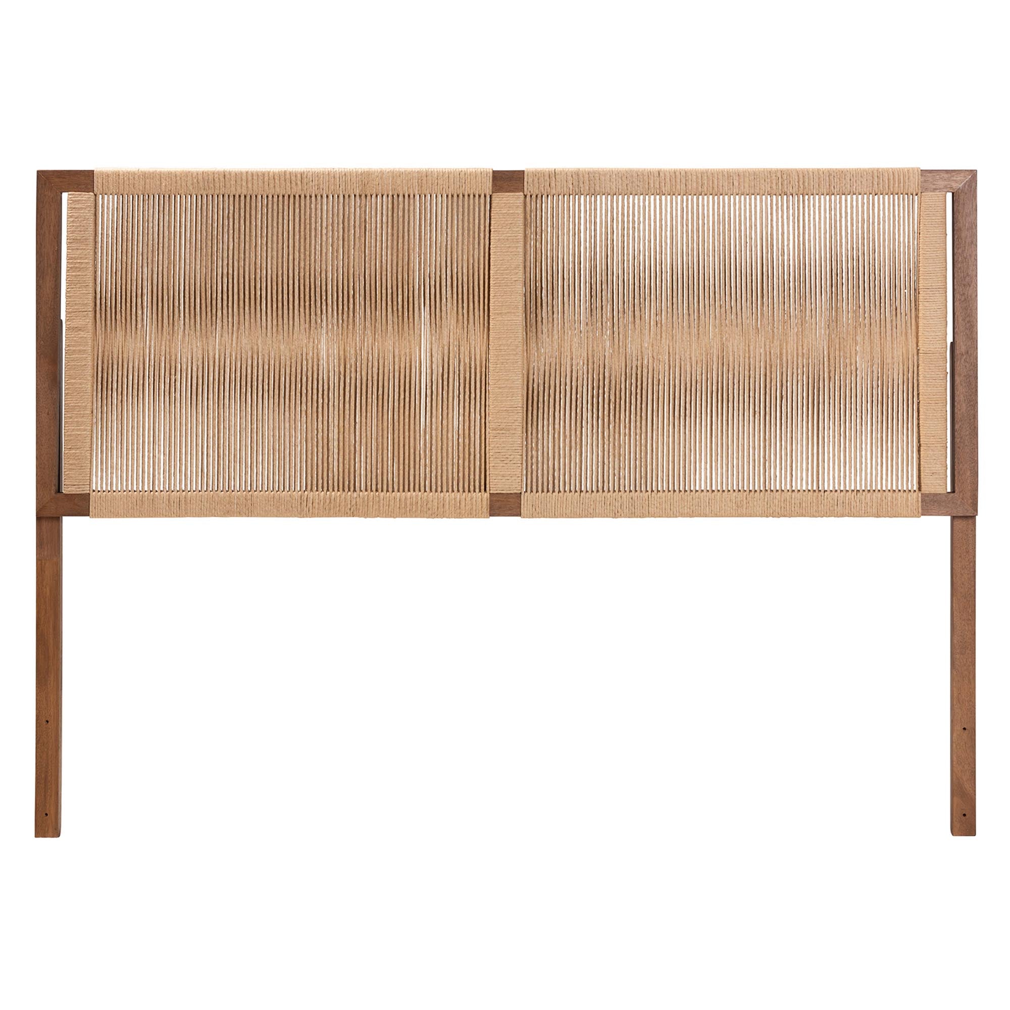 Holitz Natural Rope Woven Headboard - Mountable Bed Backboard with Bayur Wood Frame, Modern Boho Accent for Bedroom Decor, King
