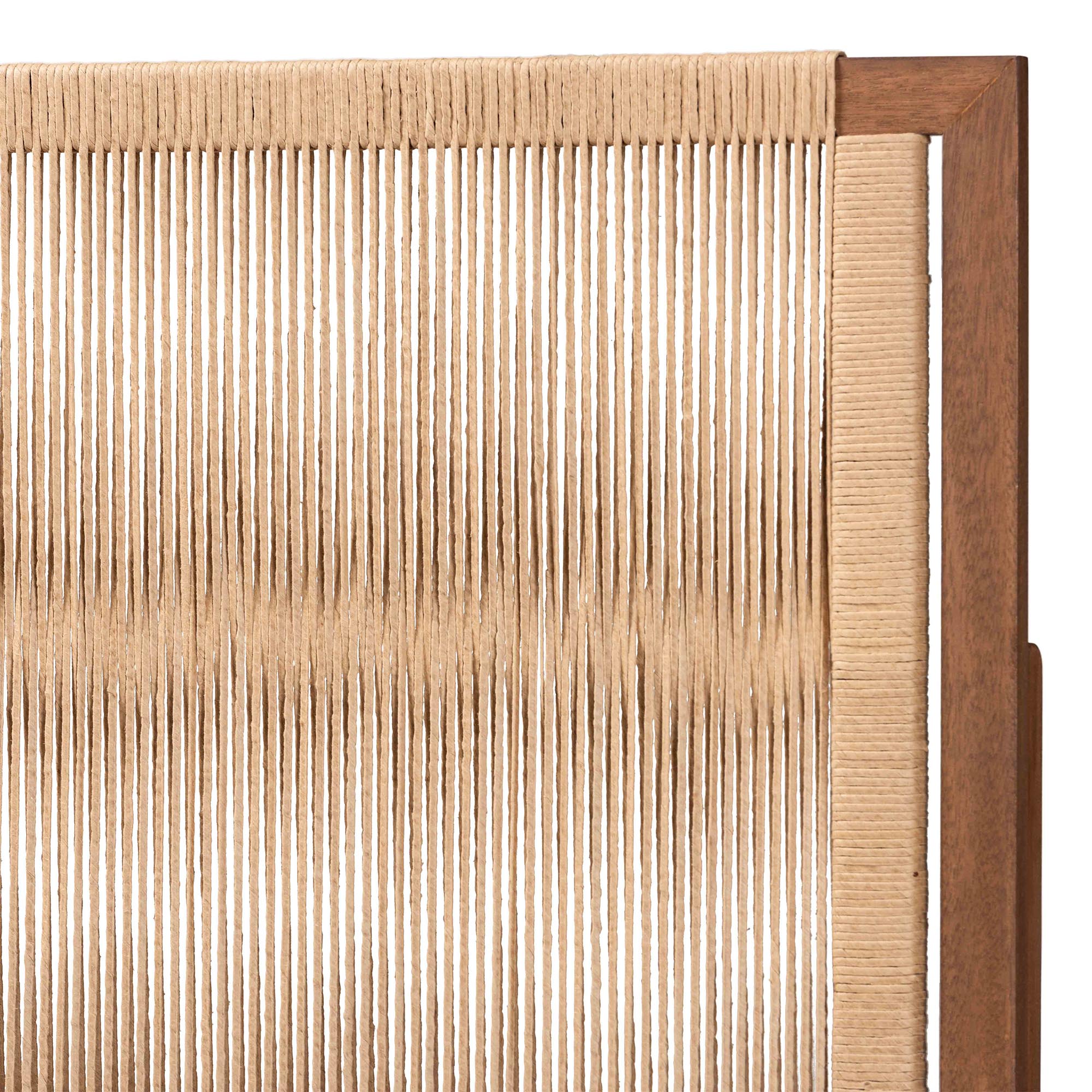 Holitz Natural Rope Woven Headboard - Mountable Bed Backboard with Bayur Wood Frame, Modern Boho Accent for Bedroom Decor, King