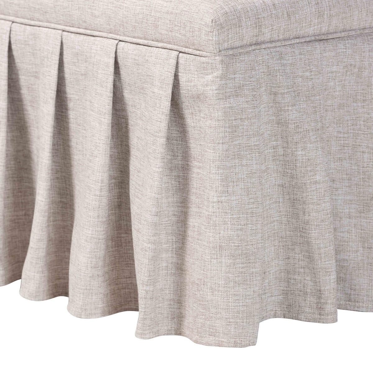 Bryna 2-Piece Fabric Upholstered Dining Nook Bench Set - Corner Kitchen Banquette Seating with Skirted Base, L-Shaped Breakfast Nook for Small Spaces, Beige