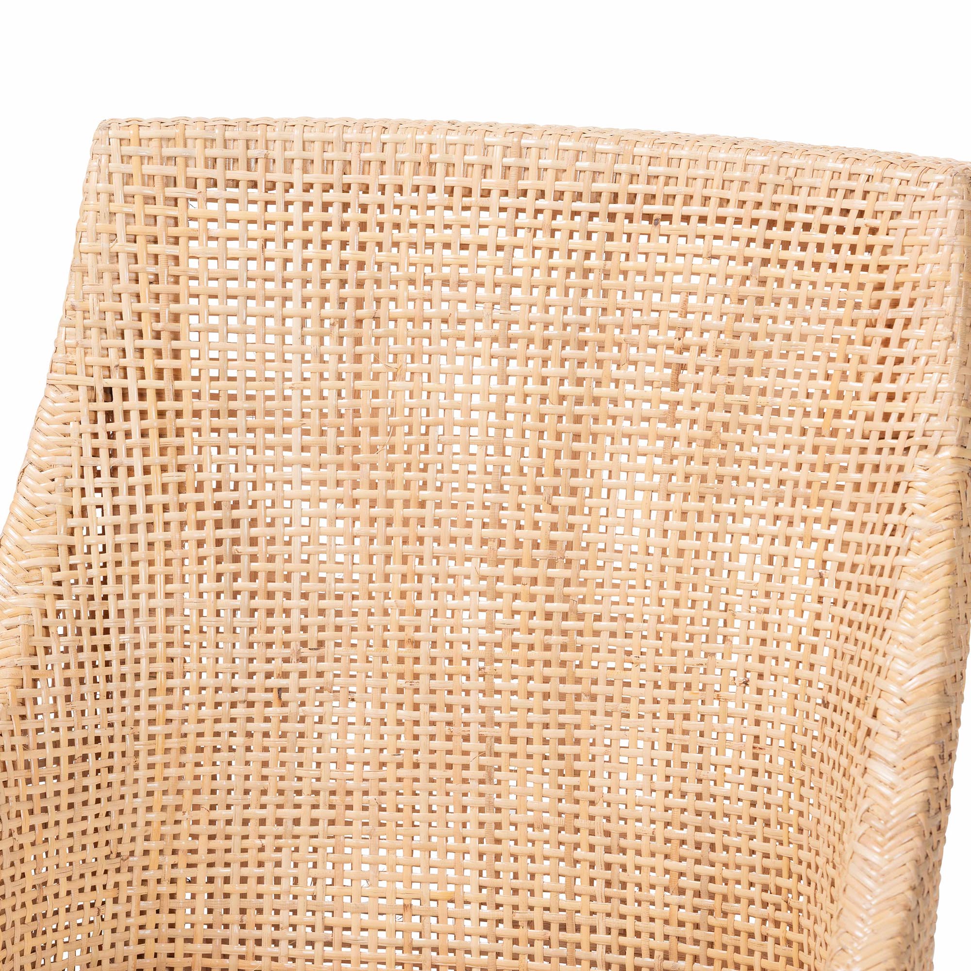 bali & pari Beata Natural Rattan Dining Chair - Handcrafted Wingback Accent Chair with Woven Detailing and Removable Cushion, Coastal Boho Seating for Kitchen or Dining Room
