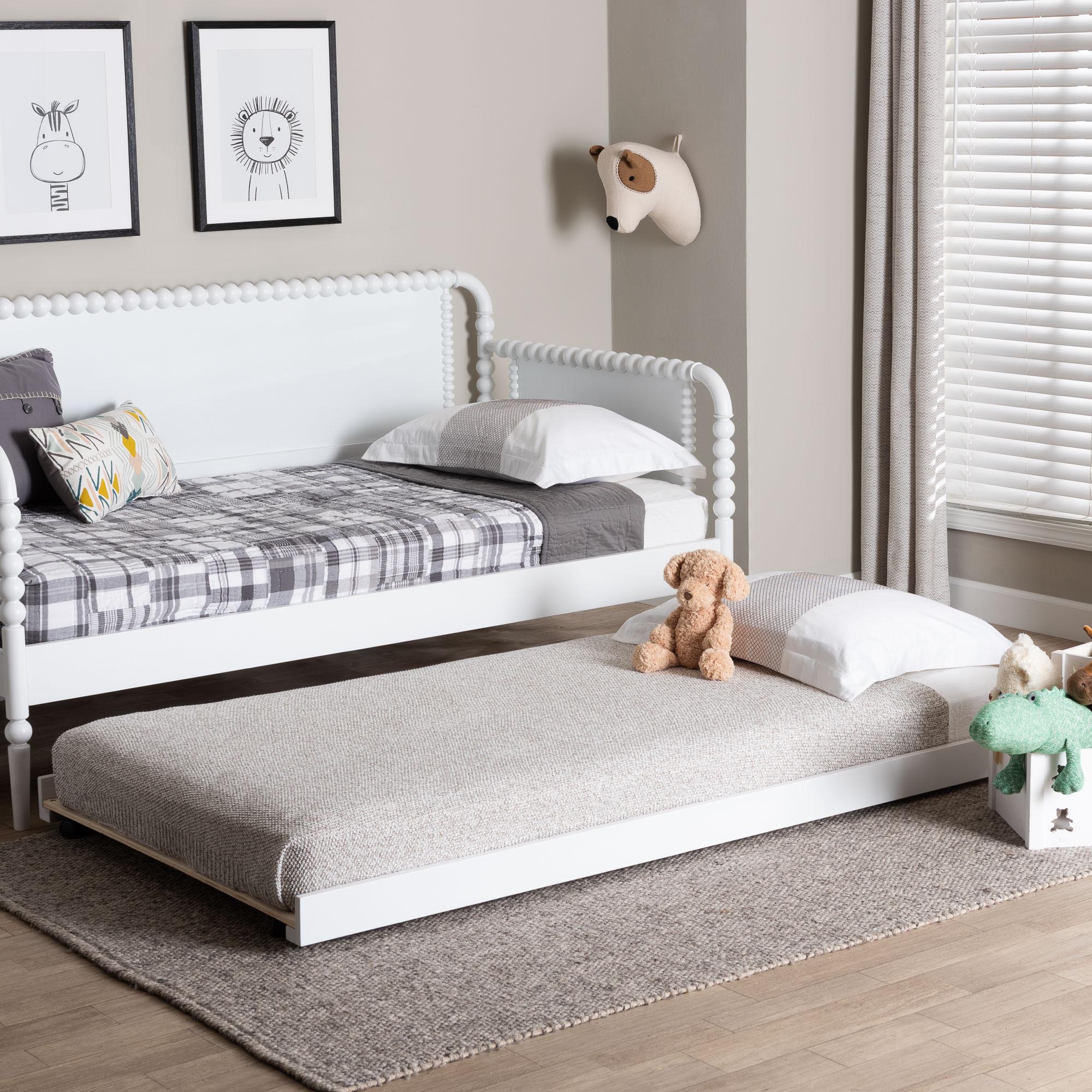 Lucera Trundle - Underbed Low-Profile Rolling Base for Daybeds and Guest Rooms, Twin, White