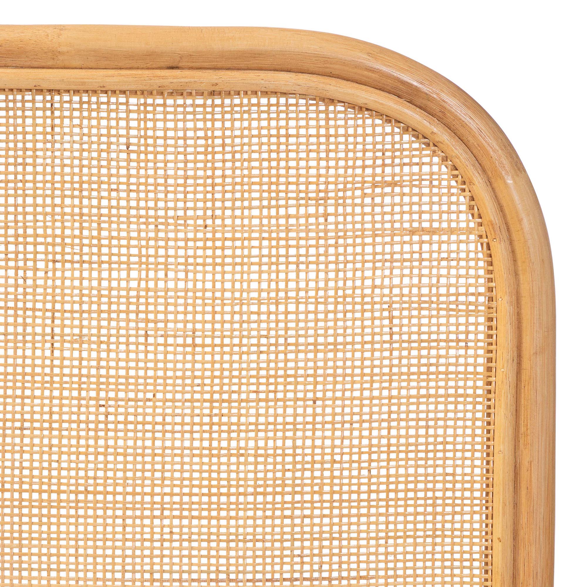 Agota Natural Rattan Standalone Headboard - Handwoven Wicker Panel with Rounded Corners and Rattan Frame, Coastal Boho Style Bedroom Decor, Queen