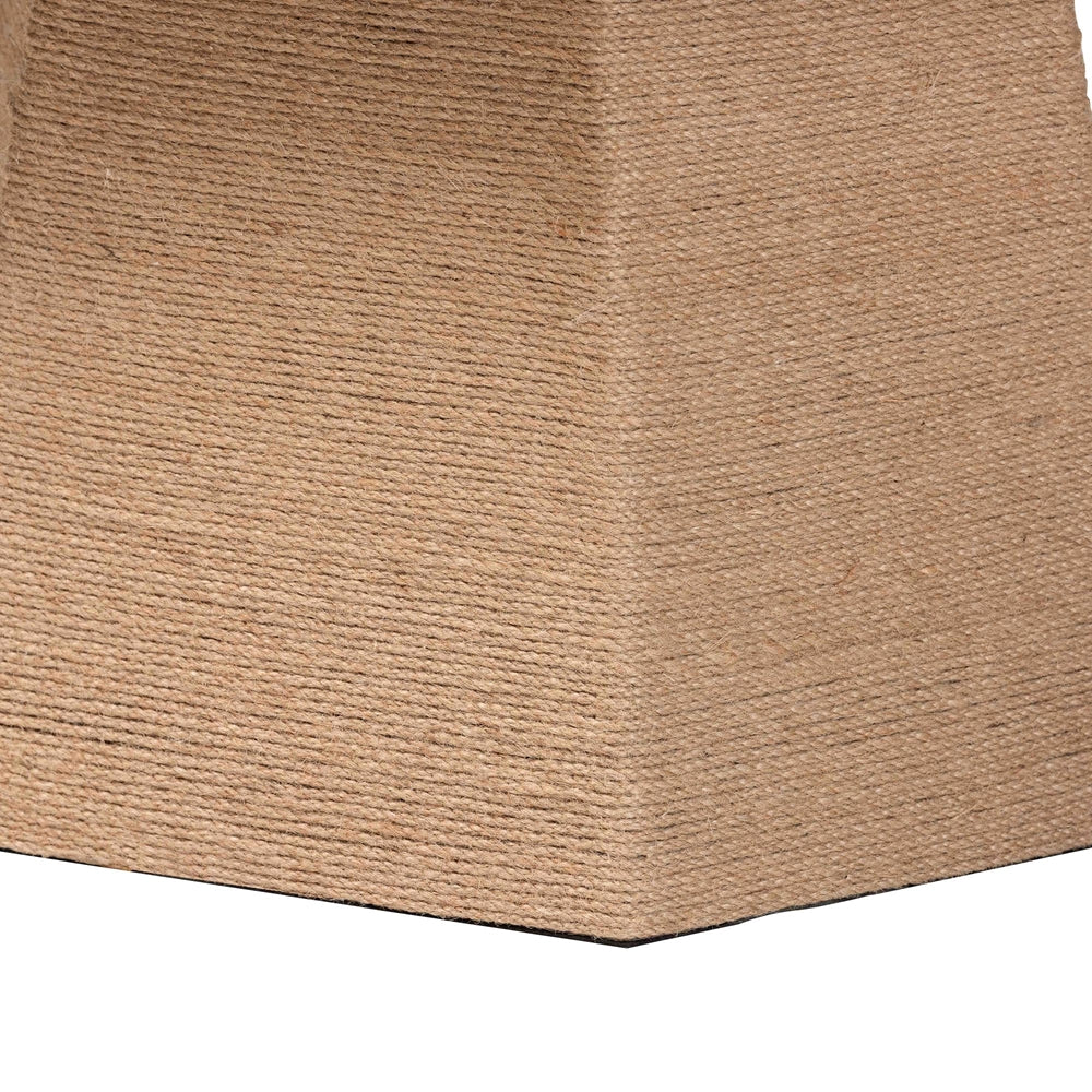 Lenka Natural Jute Coffee Table - Textured Handwoven Cocktail Table with Sculptural Base and Irregular Top for Living Room or Lounge