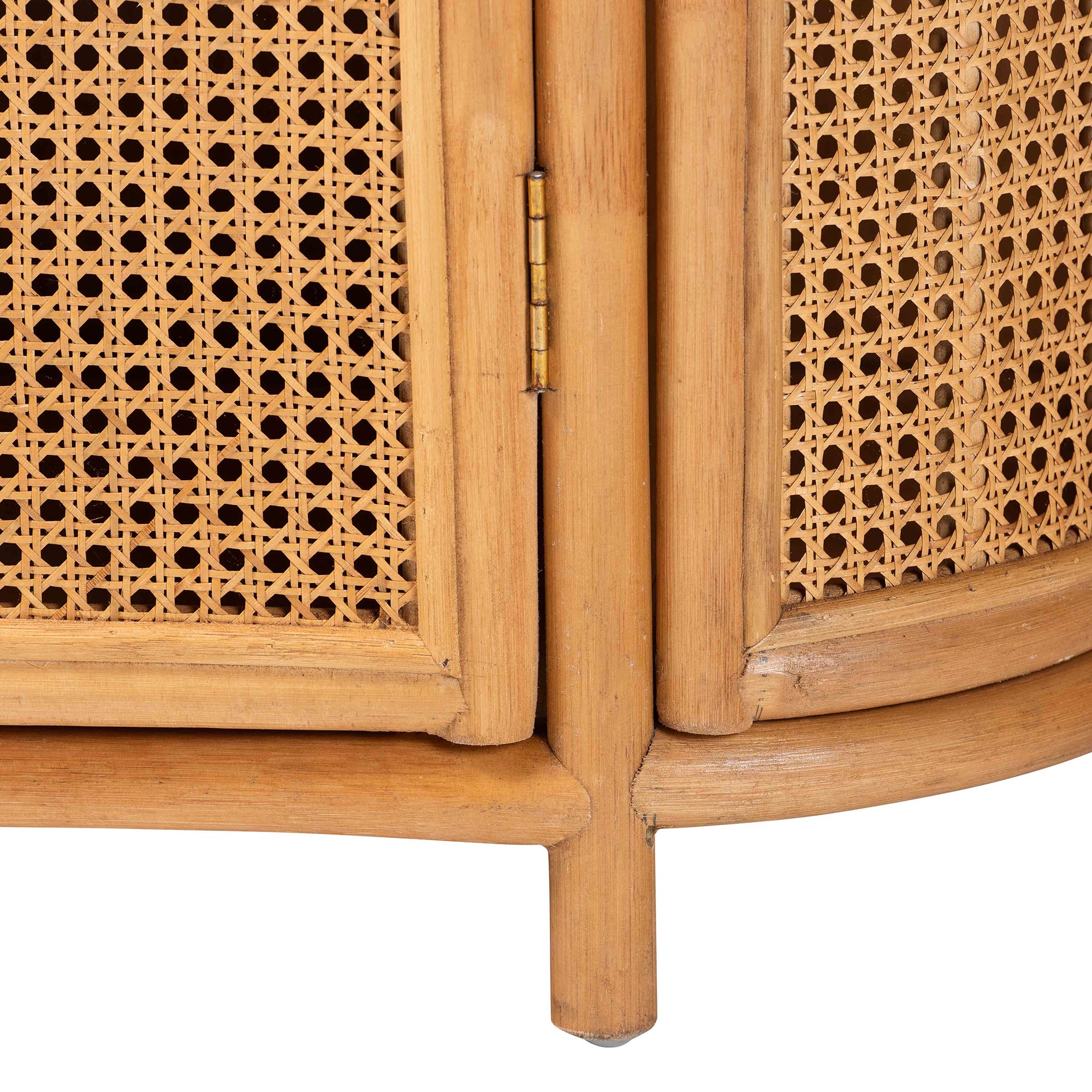 bali & pari McKenna Natural Rattan Storage Cabinet - Handwoven Wicker Accent Cabinet, Boho Coastal Style for Living Room or Entryway, 1-Drawer