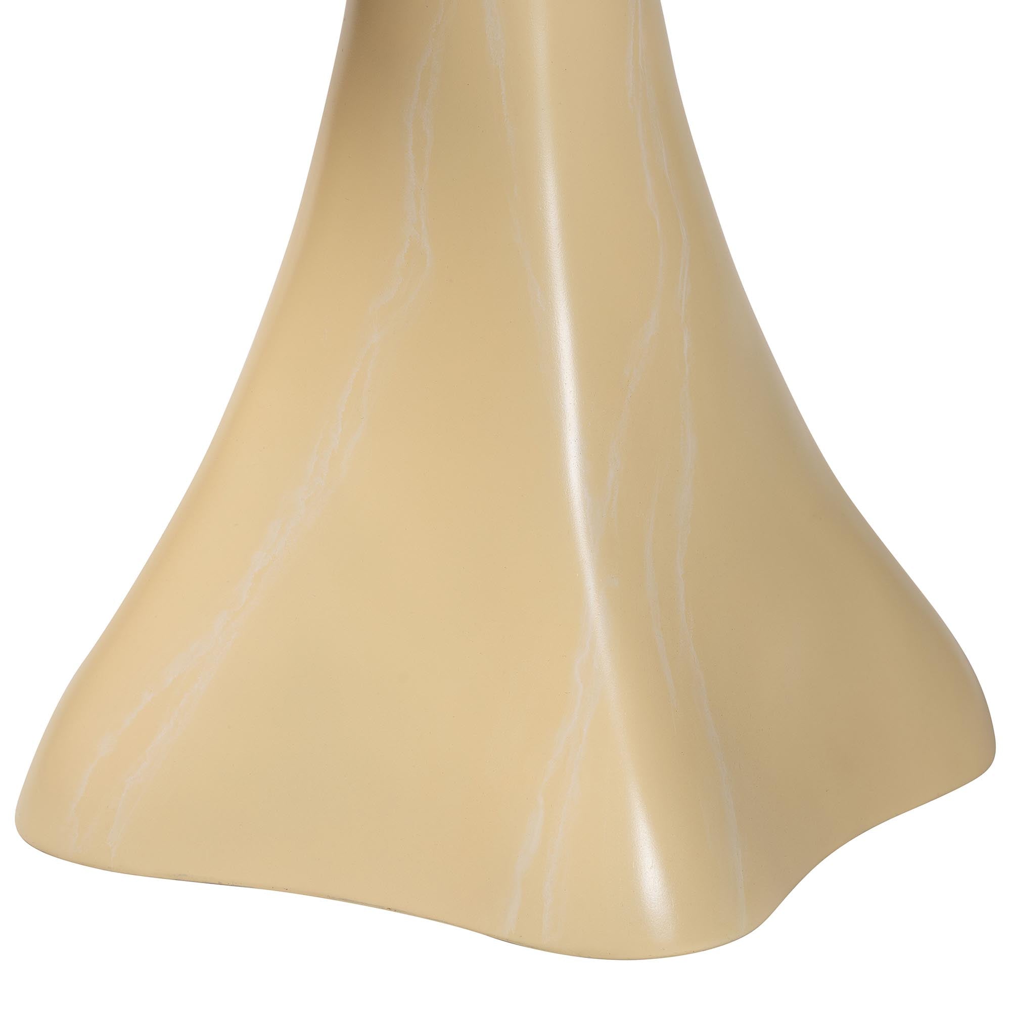Aponi Marbled Resin End Table - Sculptural Side Table with Round Top and Pedestal Base, Modern Contemporary Statement Furniture, Cream