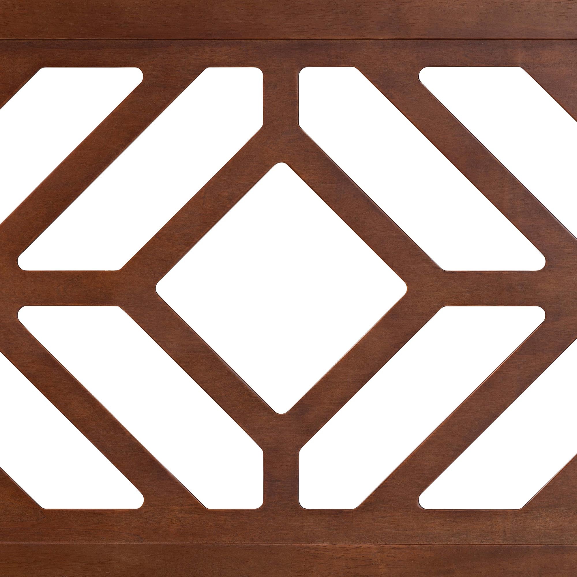 Olsen Wood Headboard with Geometric Cutout Design - Modern Decorative Panel for Bed Frame, Contemporary Bedroom Accent with Adjustable Height, Queen