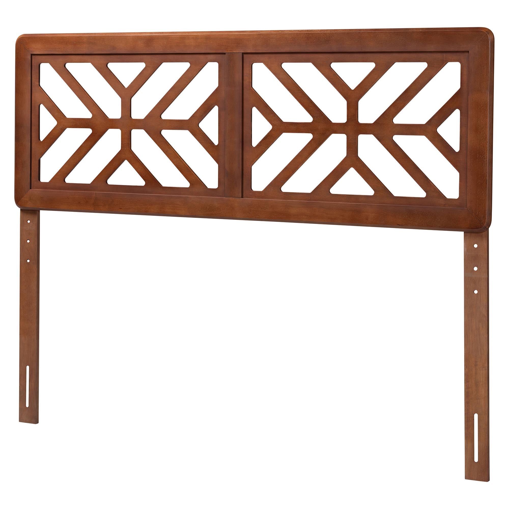 Baxton Studio Kalare Wood Headboard with Geometric Cutout Design - Modern Decorative Panel for Bed Frame, Contemporary Bedroom Accent with Adjustable Height, Full