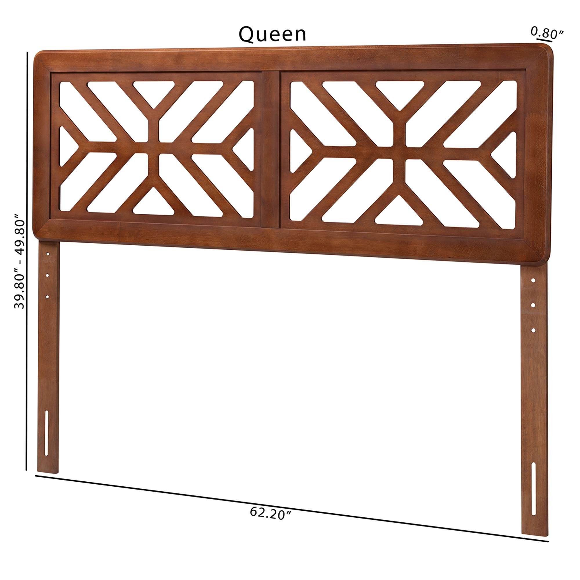Kalare Wood Headboard with Geometric Cutout Design - Modern Decorative Panel for Bed Frame, Contemporary Bedroom Accent with Adjustable Height, Queen
