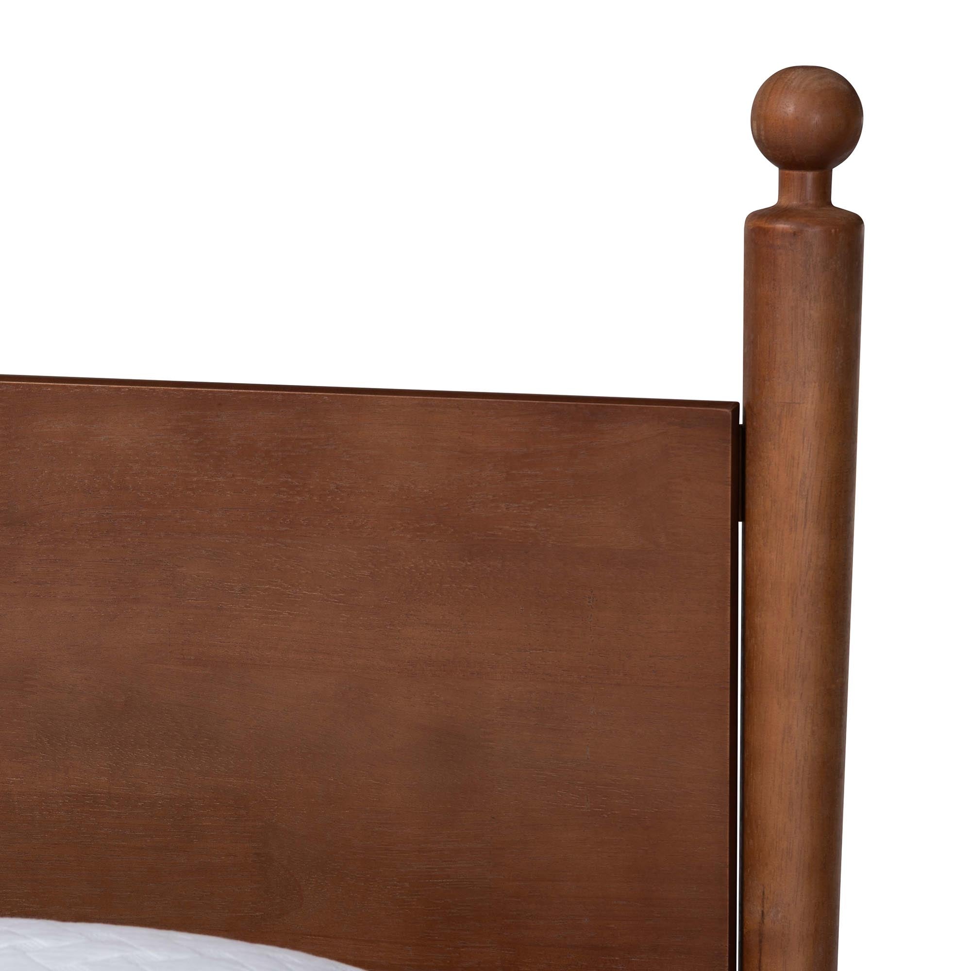 Gianetta Wood Platform Bed - Traditional Poster Bed Frame with Panel Headboard and Low Profile Footboard, Classic Bedroom Furniture, Queen