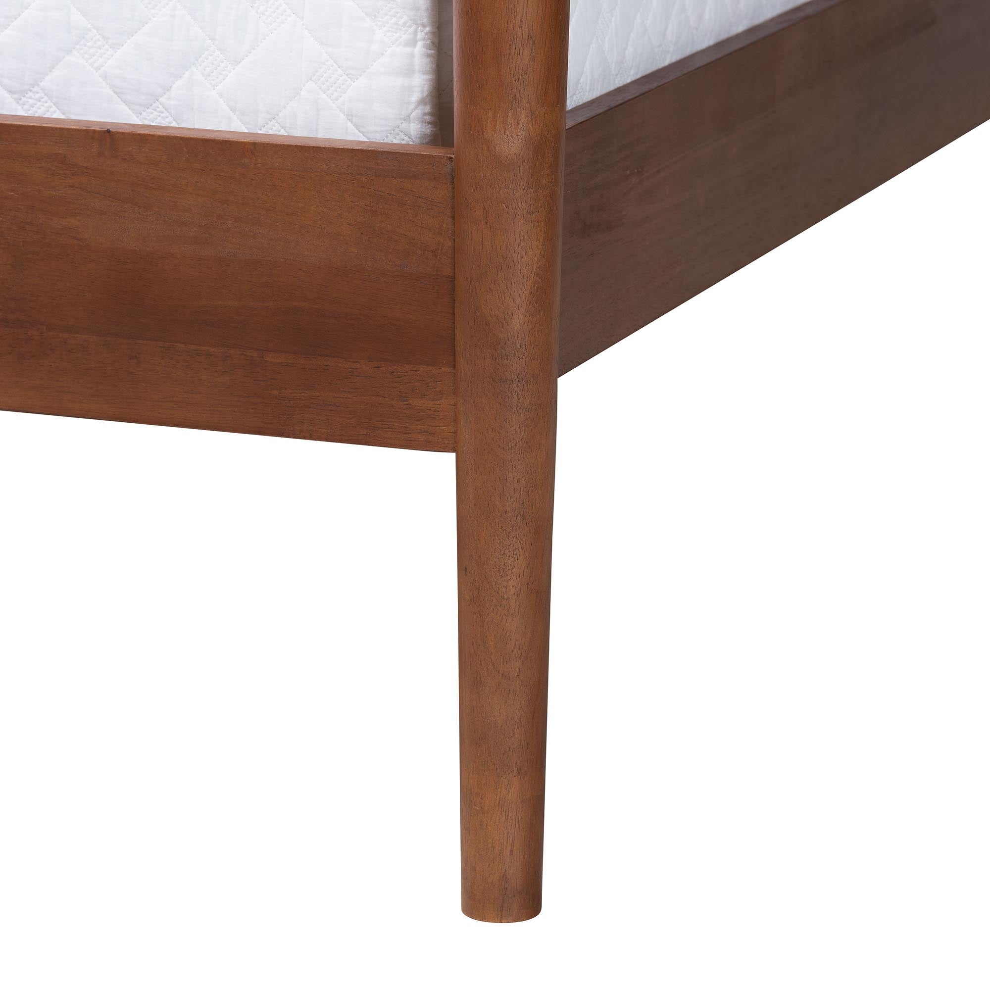 Gianetta Wood Platform Bed - Traditional Poster Bed Frame with Panel Headboard and Low Profile Footboard, Classic Bedroom Furniture, Queen