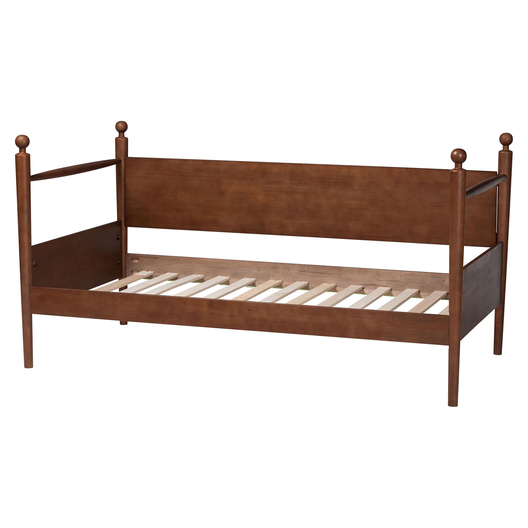 Gianetta Wooden Daybed with Spindle Posts - Classic Cottage-Style Bed Frame with Guardrail Back, Solid Wood Day Bed for Guest Room or KidsBedroom, Twin