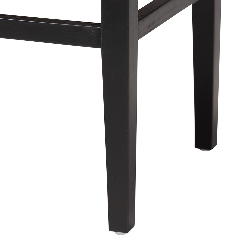 Sandy Seagrass Accent Bench - Handwoven Natural Fiber Stool with Black Wood Frame For Entryway