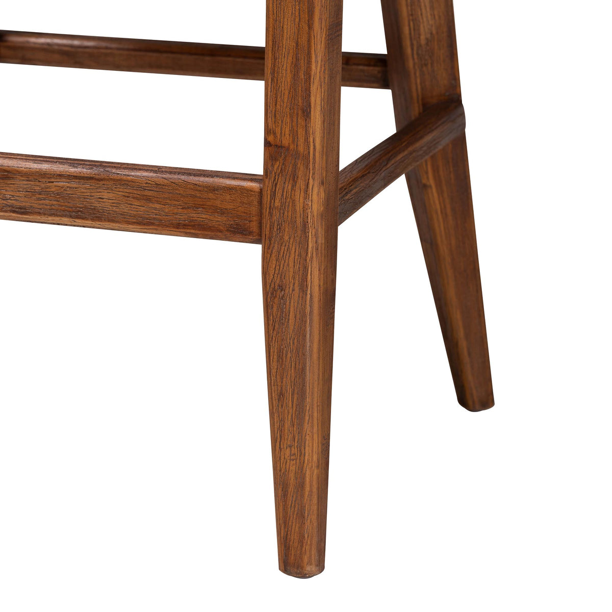 Ridley Seagrass Bar Stool with Mahogany Wood Frame - Coastal Seating with Woven Square Back and Cushioned Seat for Bar Island or Lounge, Brown Wash