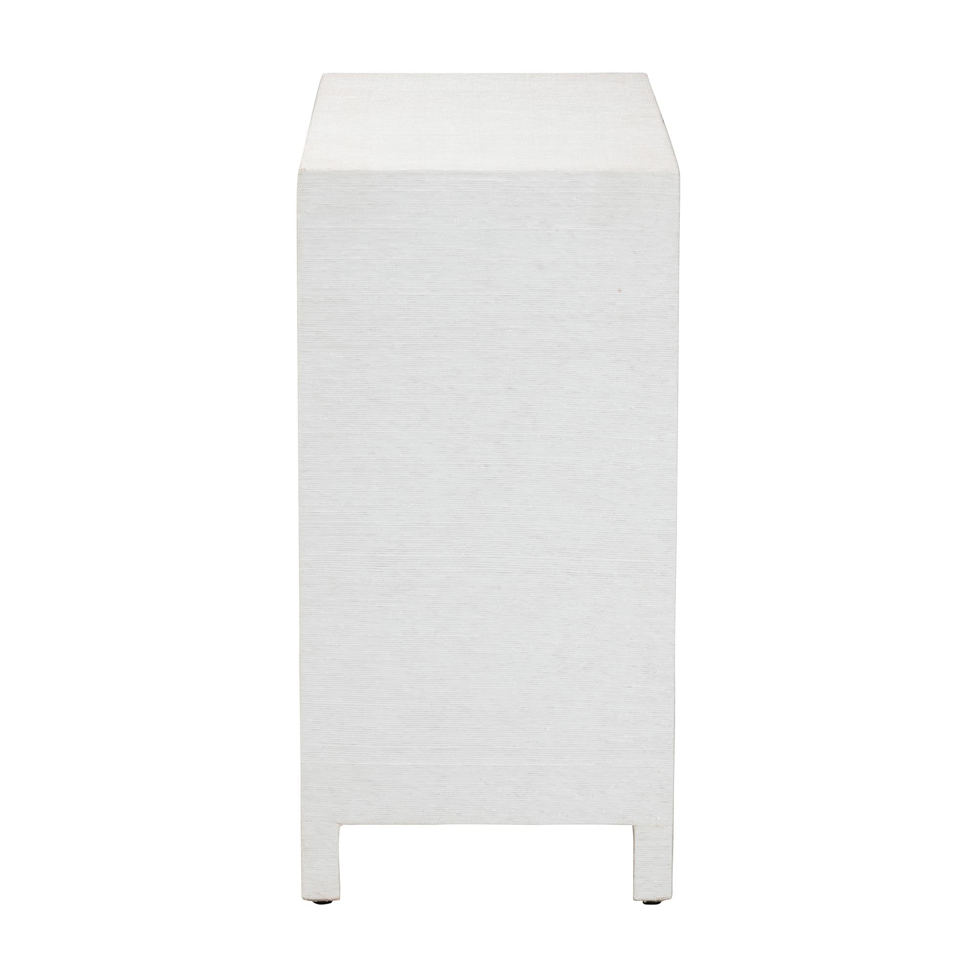 Ximena Grasscloth Storage Cabinet - 2-Door Woven Accent Cabinet with Gold Ring Pulls for Living Room, Bedroom, or Entryway