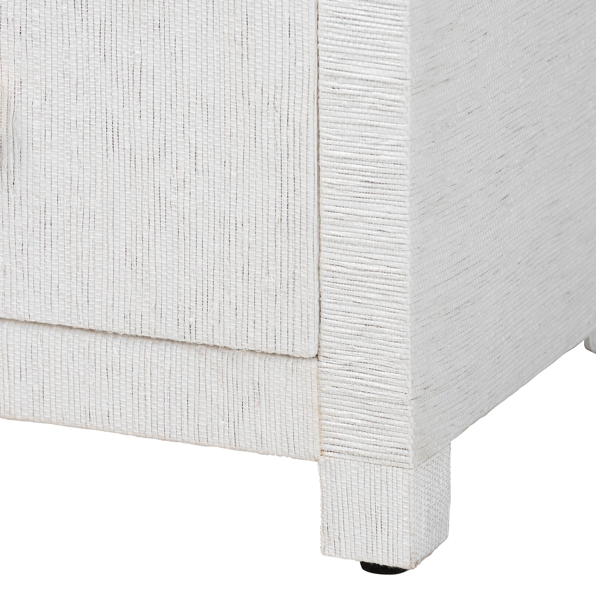 Xavier Grasscloth Tall Storage Cabinet - Woven Accent Displaying Tower Bookcase with Open Shelves and Drawers, Space-Saving Organizer for Living Room, Bedroom, or Entryway