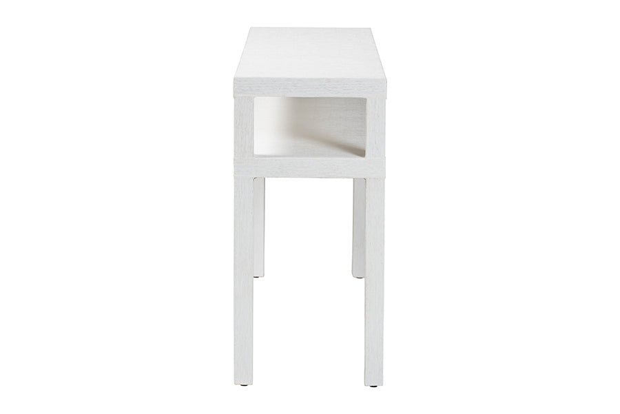 Gale Natural Grasscloth Console Table - Two-Tier Entryway Table with Open Shelf, Modern Coastal Accent Table for Living Room or Hallway