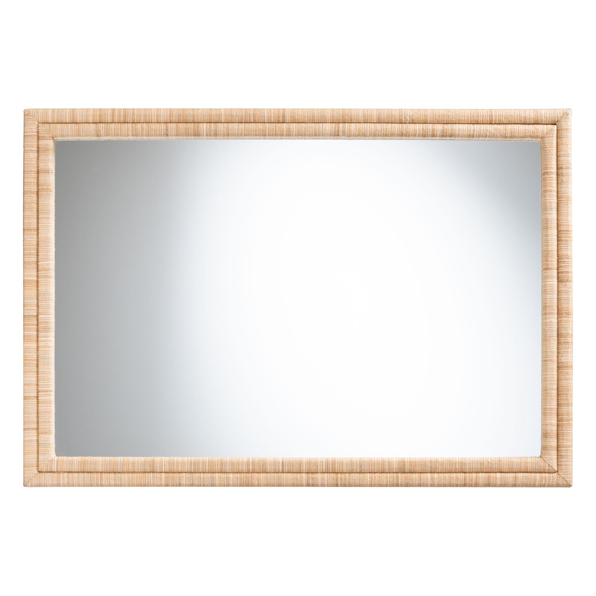 Canan Grasscloth Wall Mirror - Handwoven Rectangle Frame Accent Mirror for Bedroom, Entryway, or Living Room