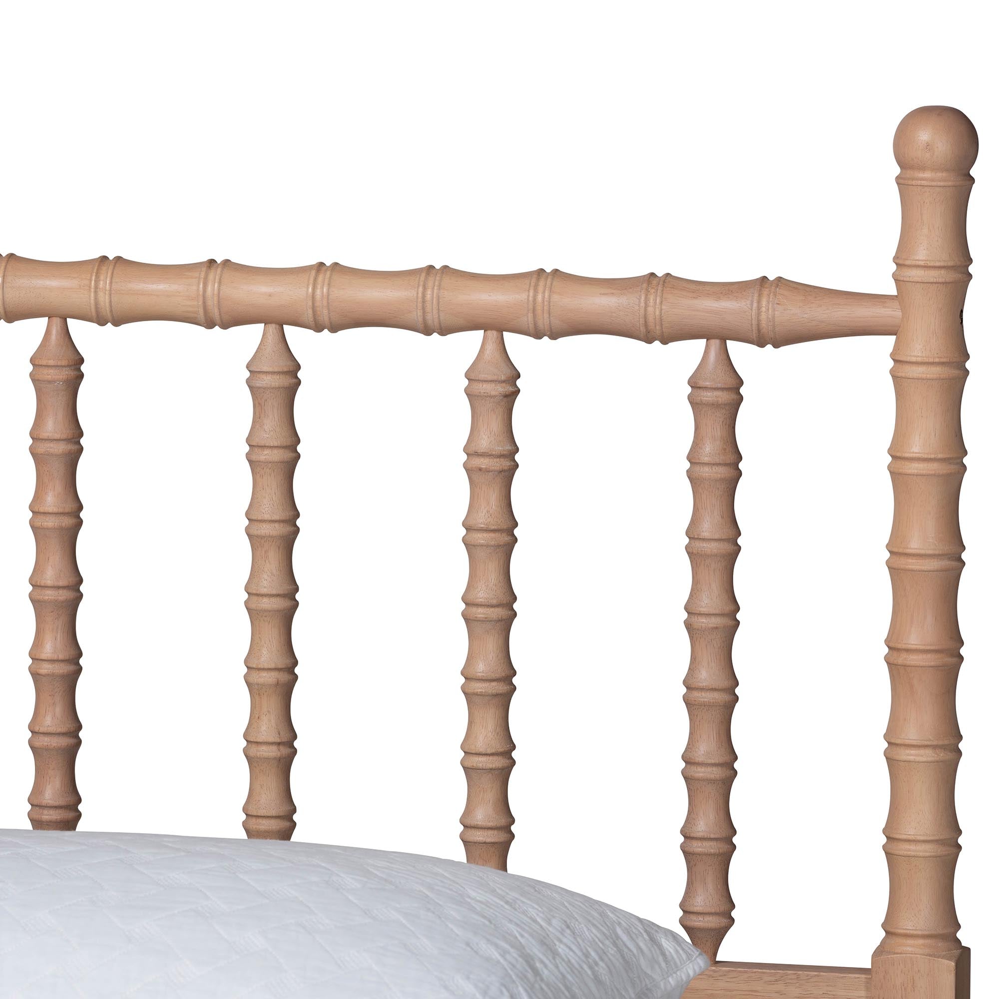 Laurent Platform Bed - Spindle Bed Frame with Bamboo-Style Turned Posts, Cottage Farmhouse Bedroom Furniture, Queen