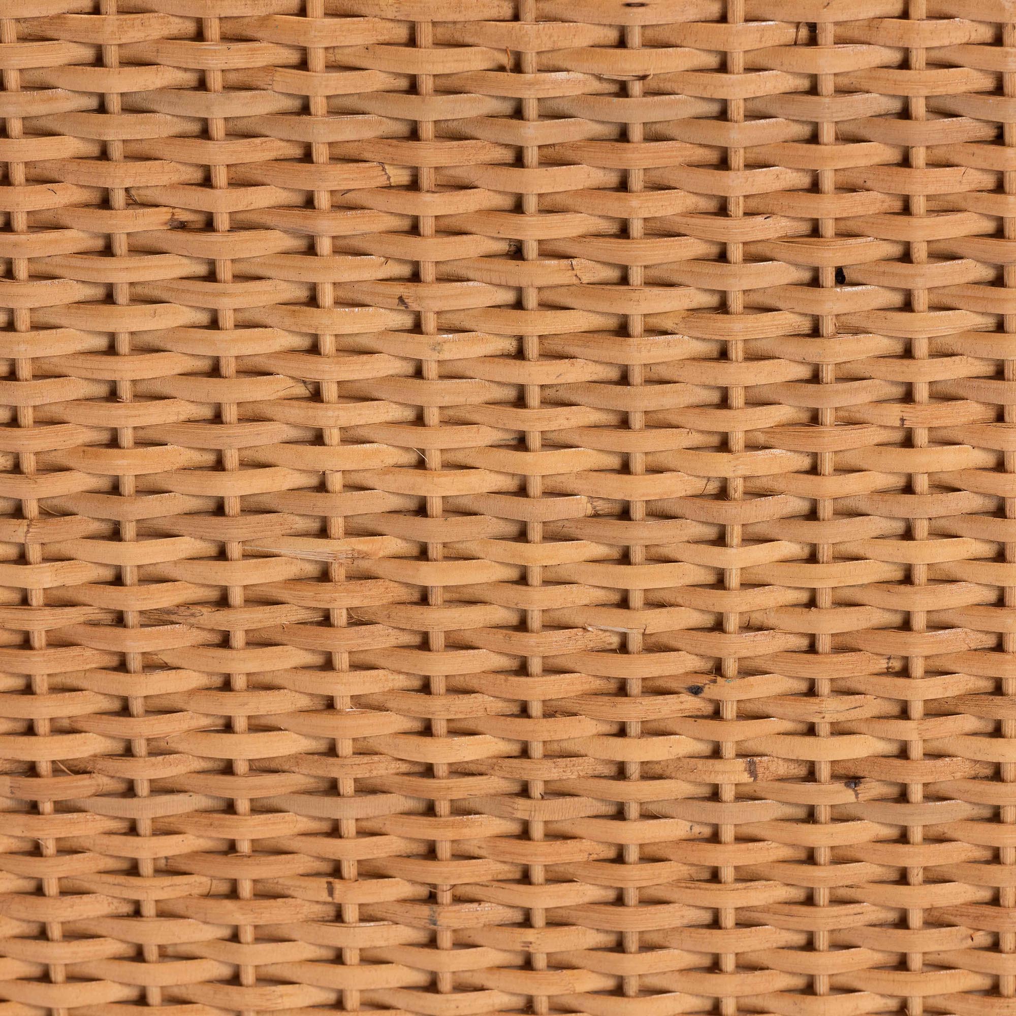 Andrea Natural Rattan End Table - Handwoven Wicker Accent Table with Pleated Skirt, Boho Coastal Side Table