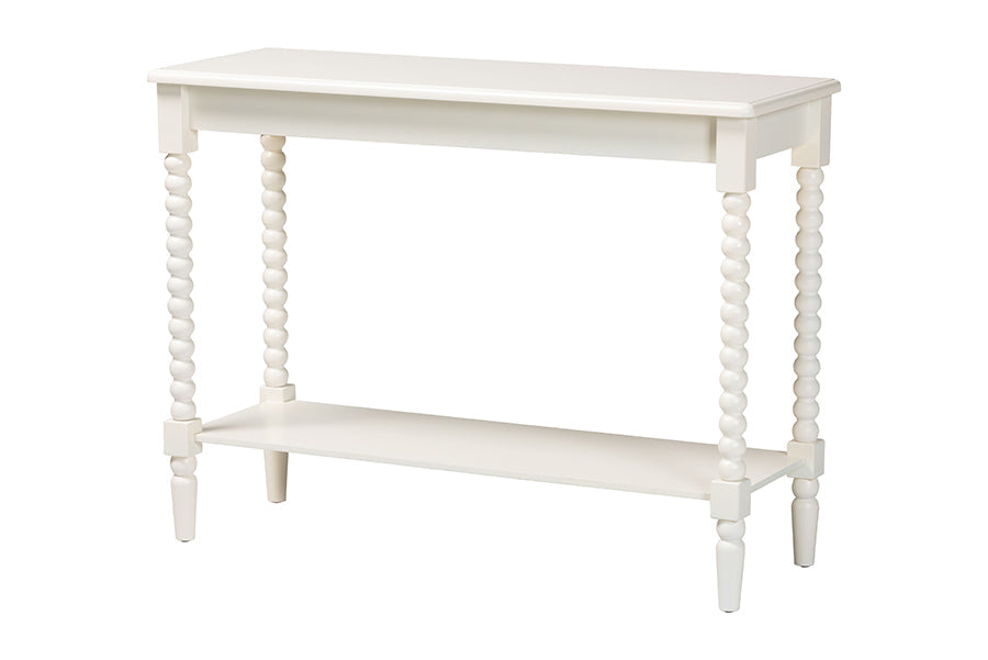 Bayard Console Table with Bobbin Legs - Spindle Leg Accent Table with Shelf, Cottage Farmhouse Entryway or Living Room Furniture