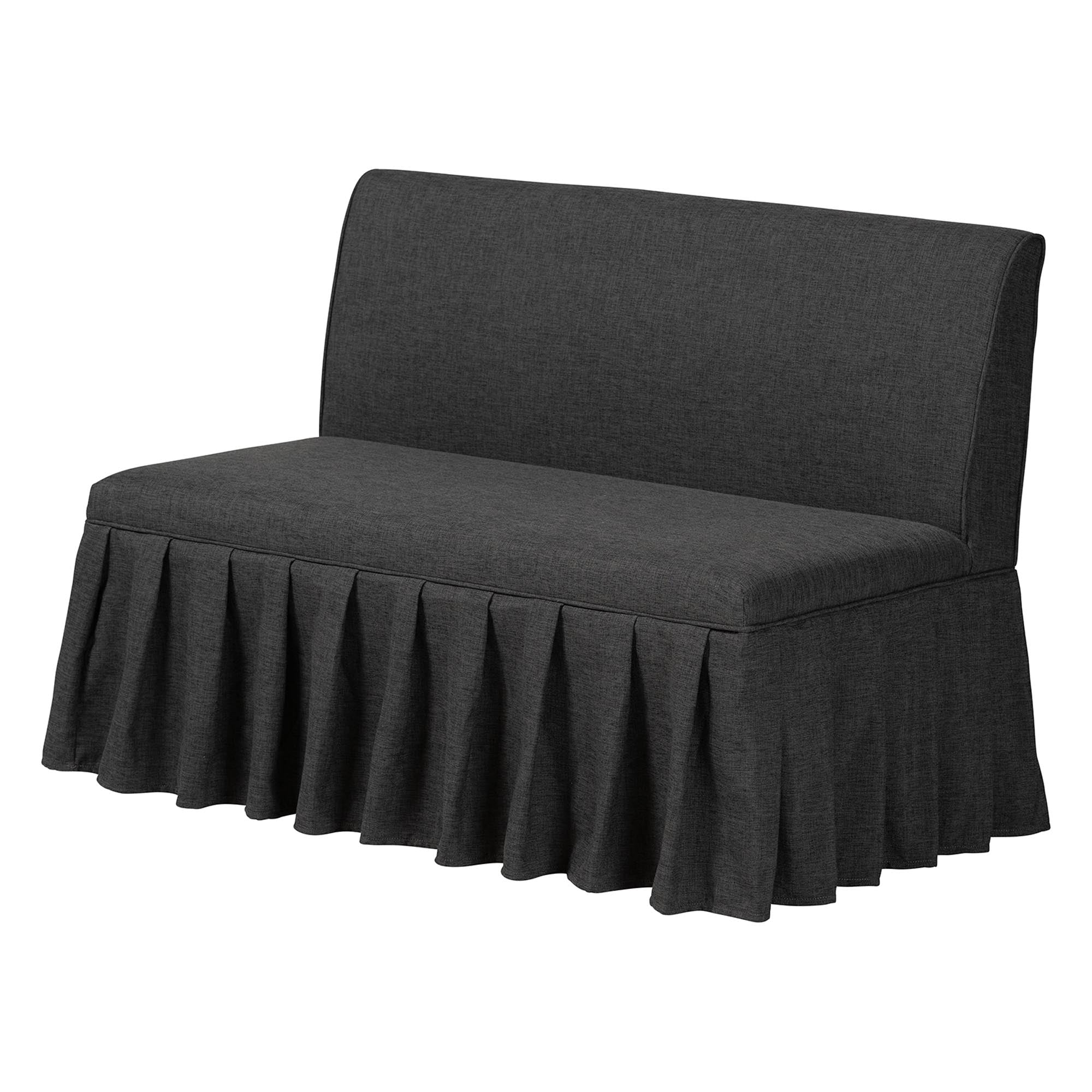 Richard 3-Piece Fabric Upholstered Dining Nook Set - Corner Kitchen Banquette with Skirted Base, L-Shaped Breakfast Nook for Small Spaces, Dark Grey