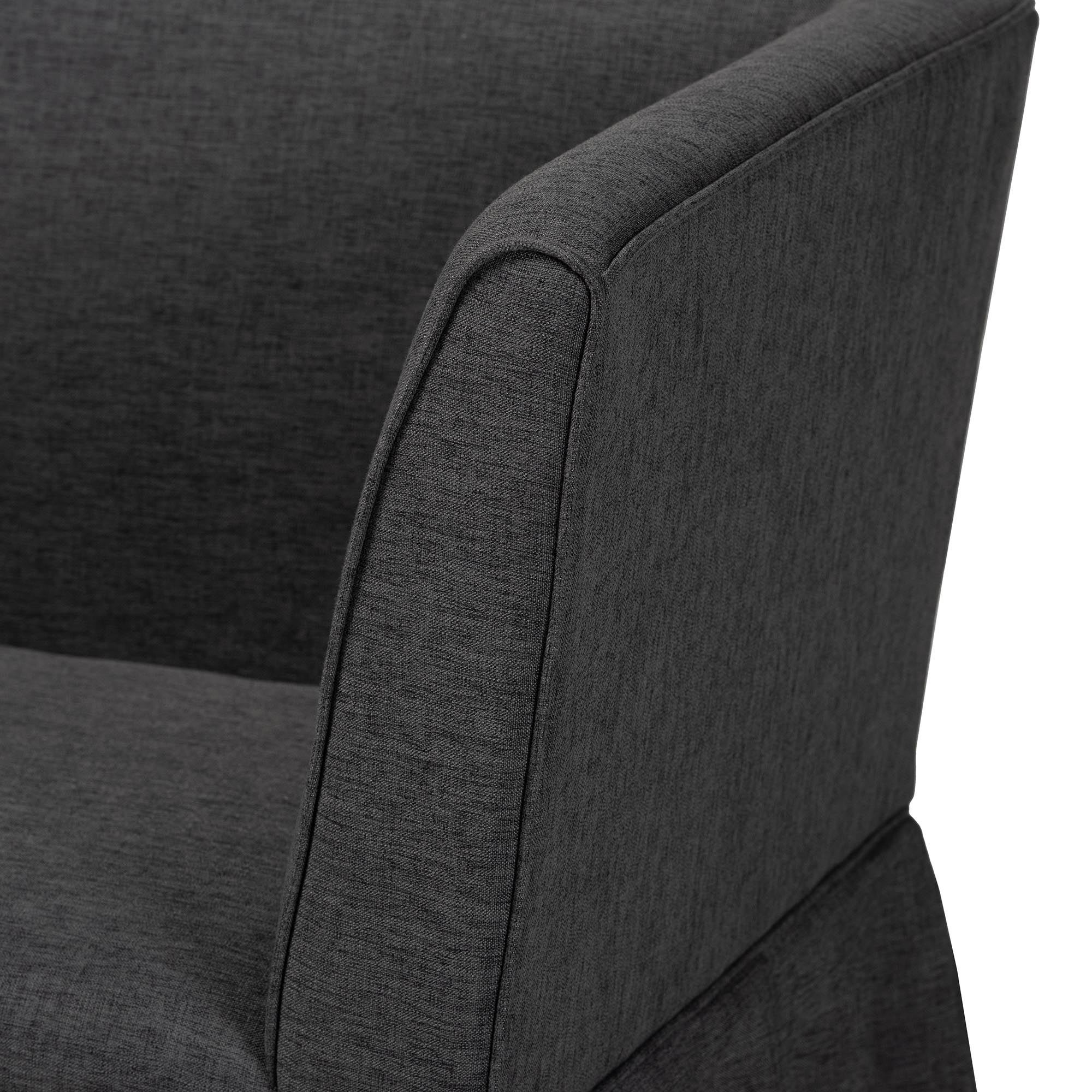 Richard 3-Piece Fabric Upholstered Dining Nook Set - Corner Kitchen Banquette with Skirted Base, L-Shaped Breakfast Nook for Small Spaces, Dark Grey