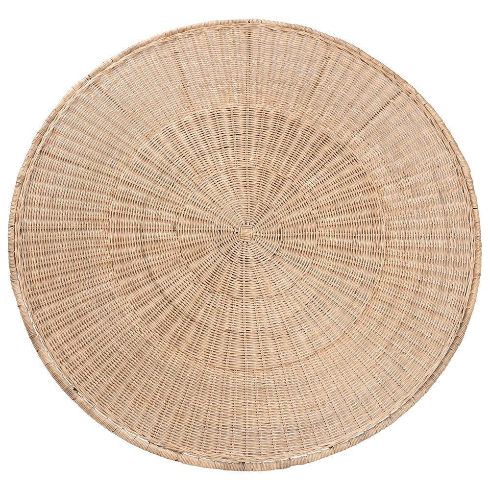 Natala Rattan Dining Table - Handwoven Wicker Tulip Table, Pedestal Frame Centerpiece for Dining Room or Kitchen