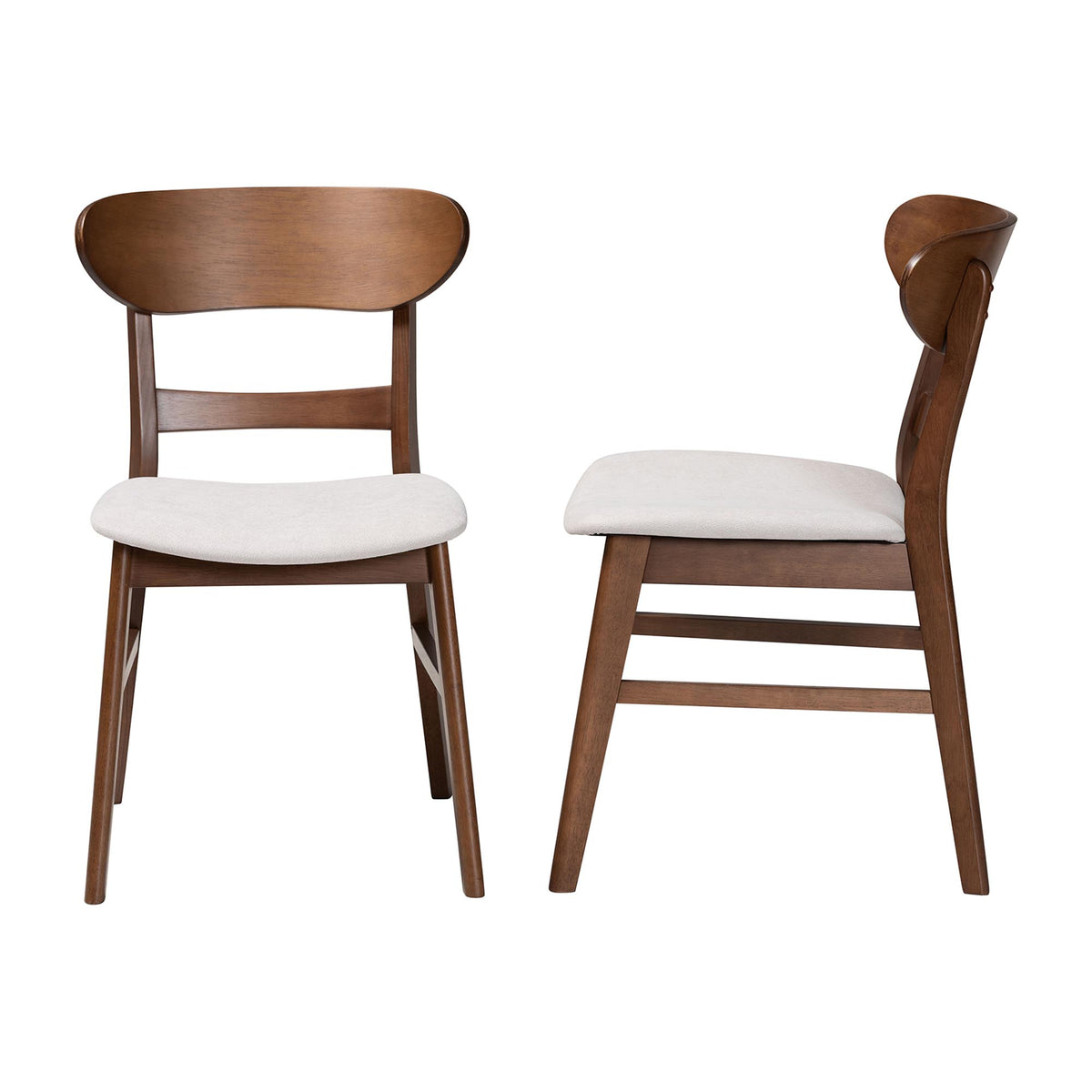 Everwood 2-Piece Dining Chair Set - Bentwood Frame Seating with Contoured Back and Padded Seat, Mid-Century Style Side Chair for Dining Room or Kitchen