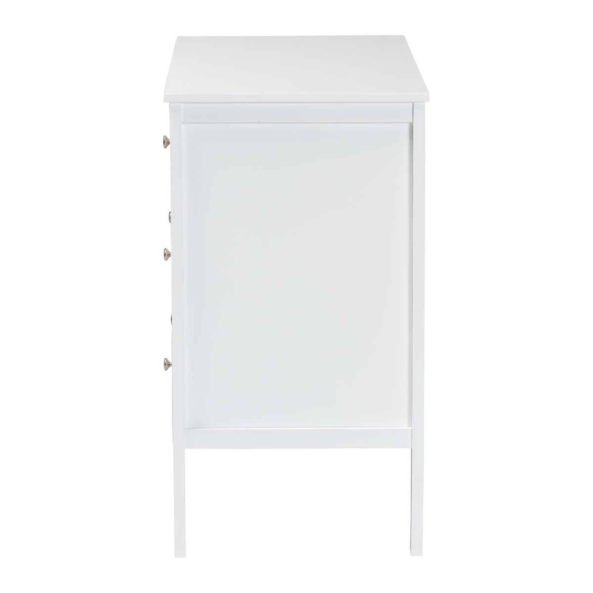 Lara Dresser - 6-Drawer Bedroom Storage Chest with Laser-Cut Geometric Overlay for Clothing and Organization, White